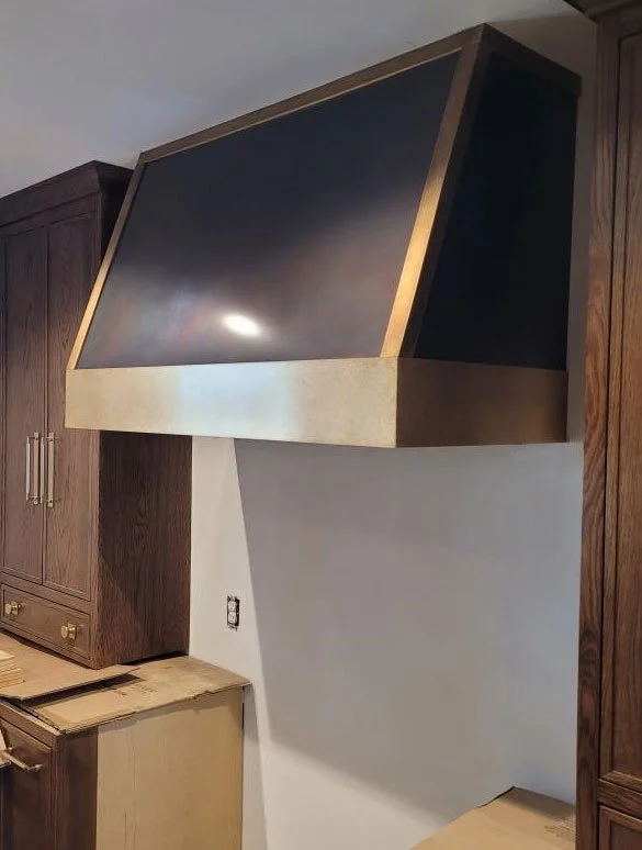 Hand Patinated Brass Vent Hood