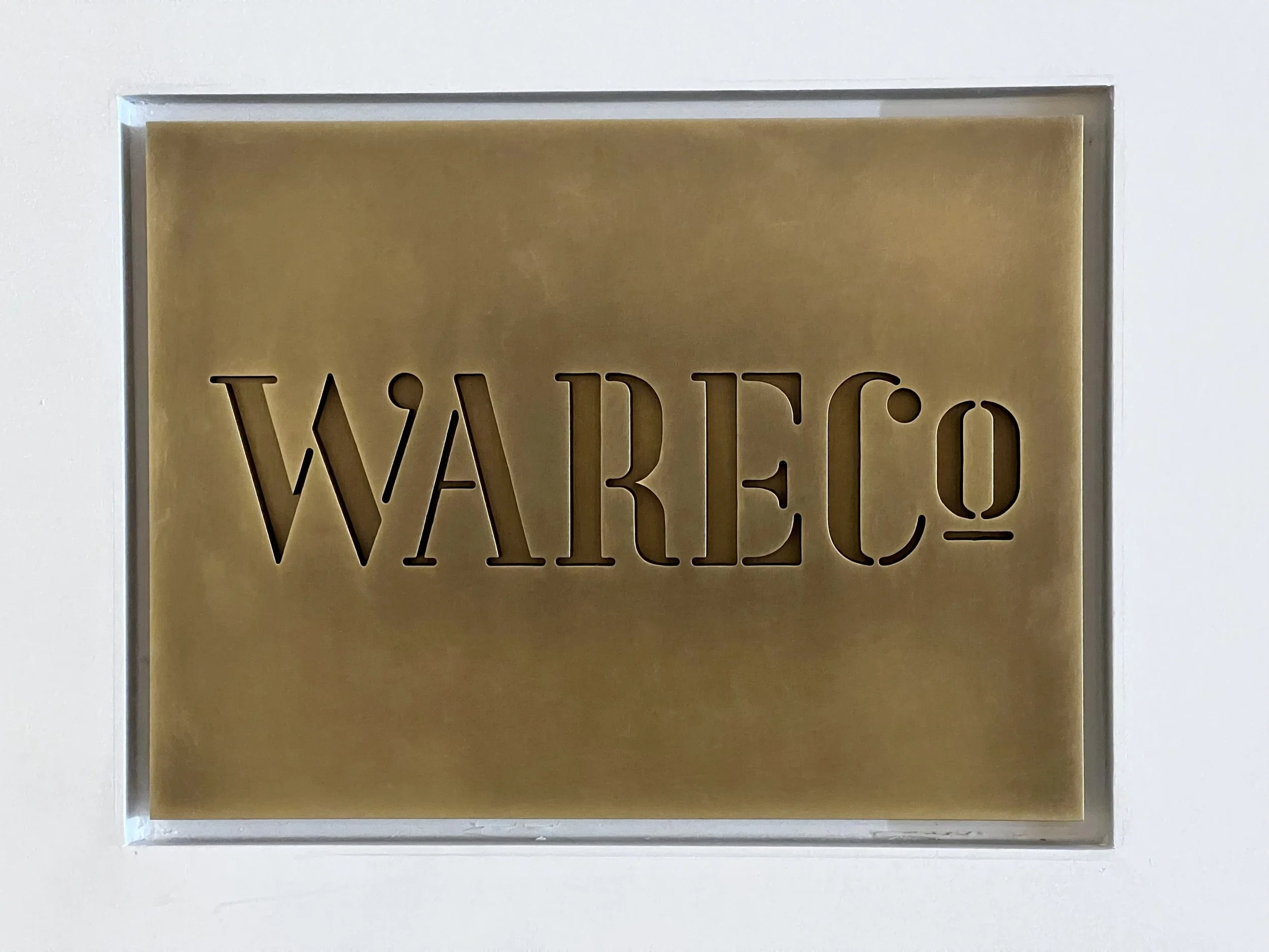 Patinated Brass Business Sign