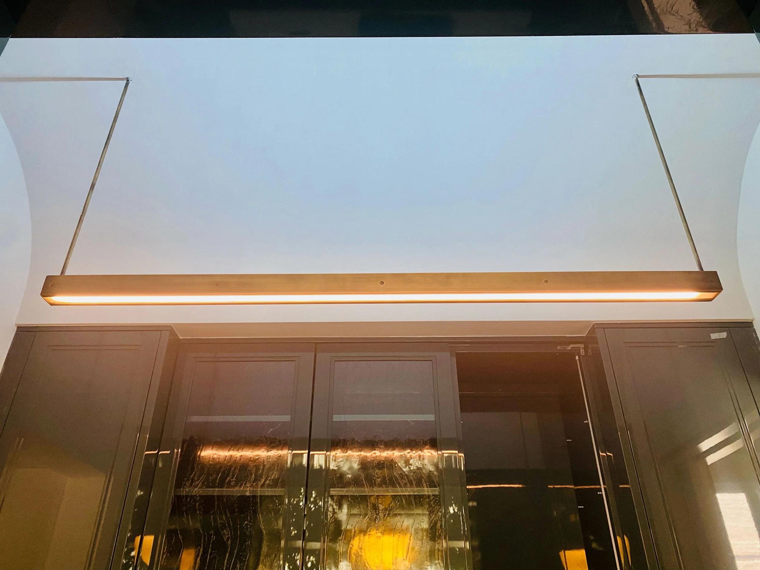 Brass LED Light Fixture -View 2