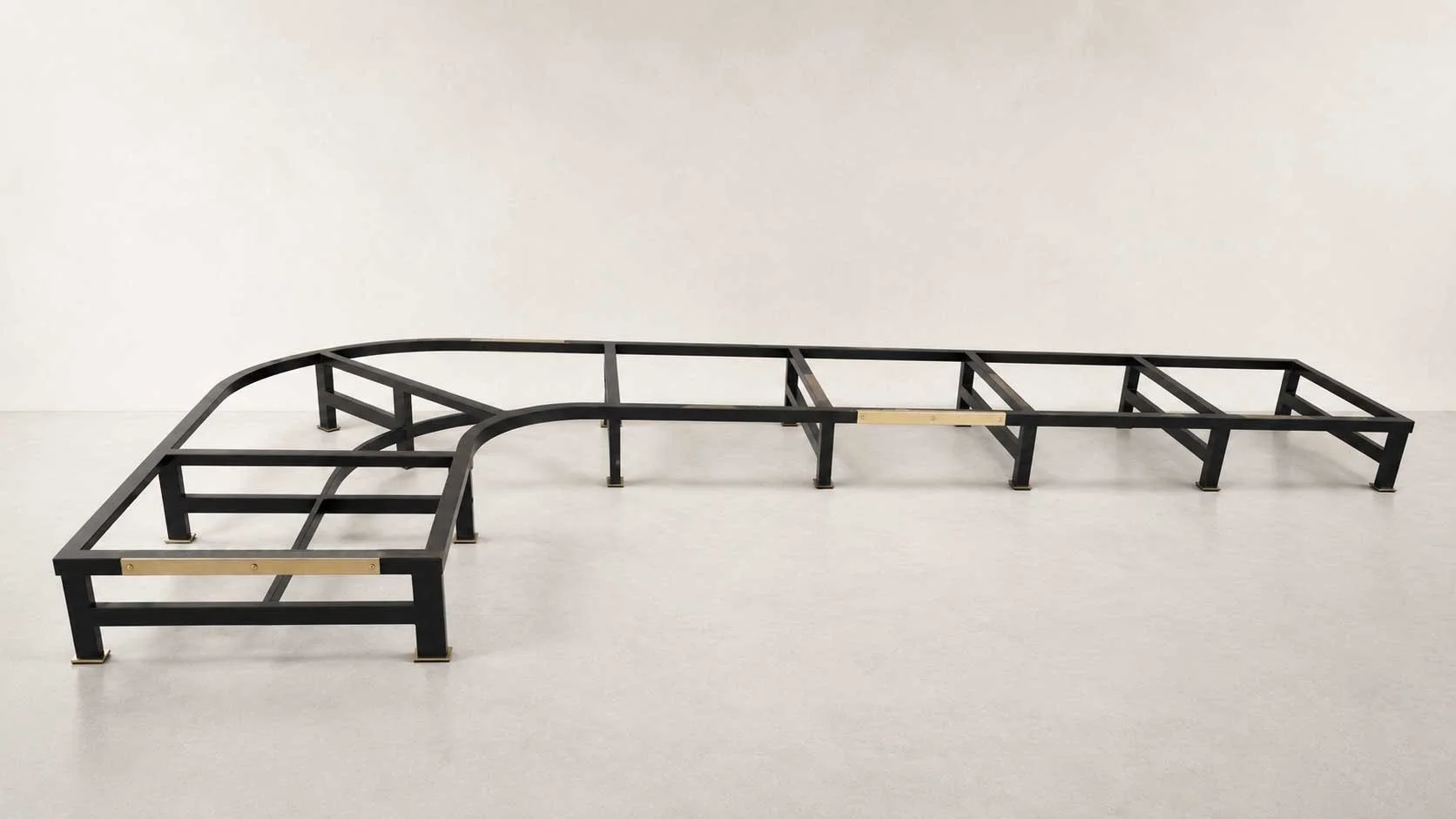 Patinated Brass/ Metal Sofa Base