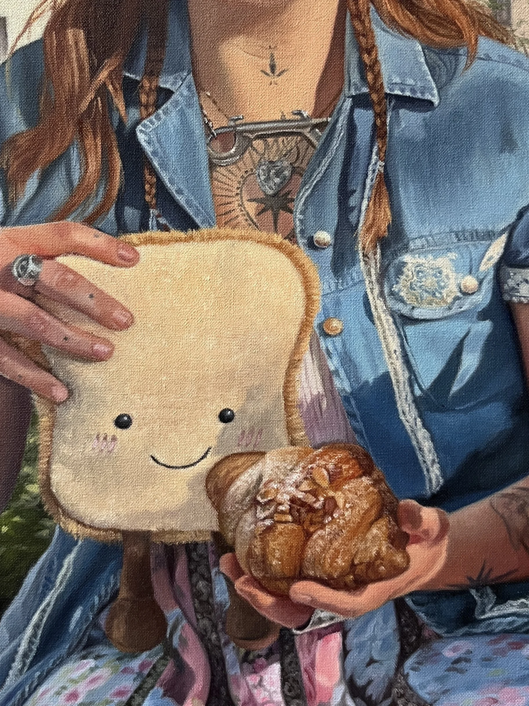 Travelers' Treats (detail) | 11 x 40 inches, oil on canvas, 2025