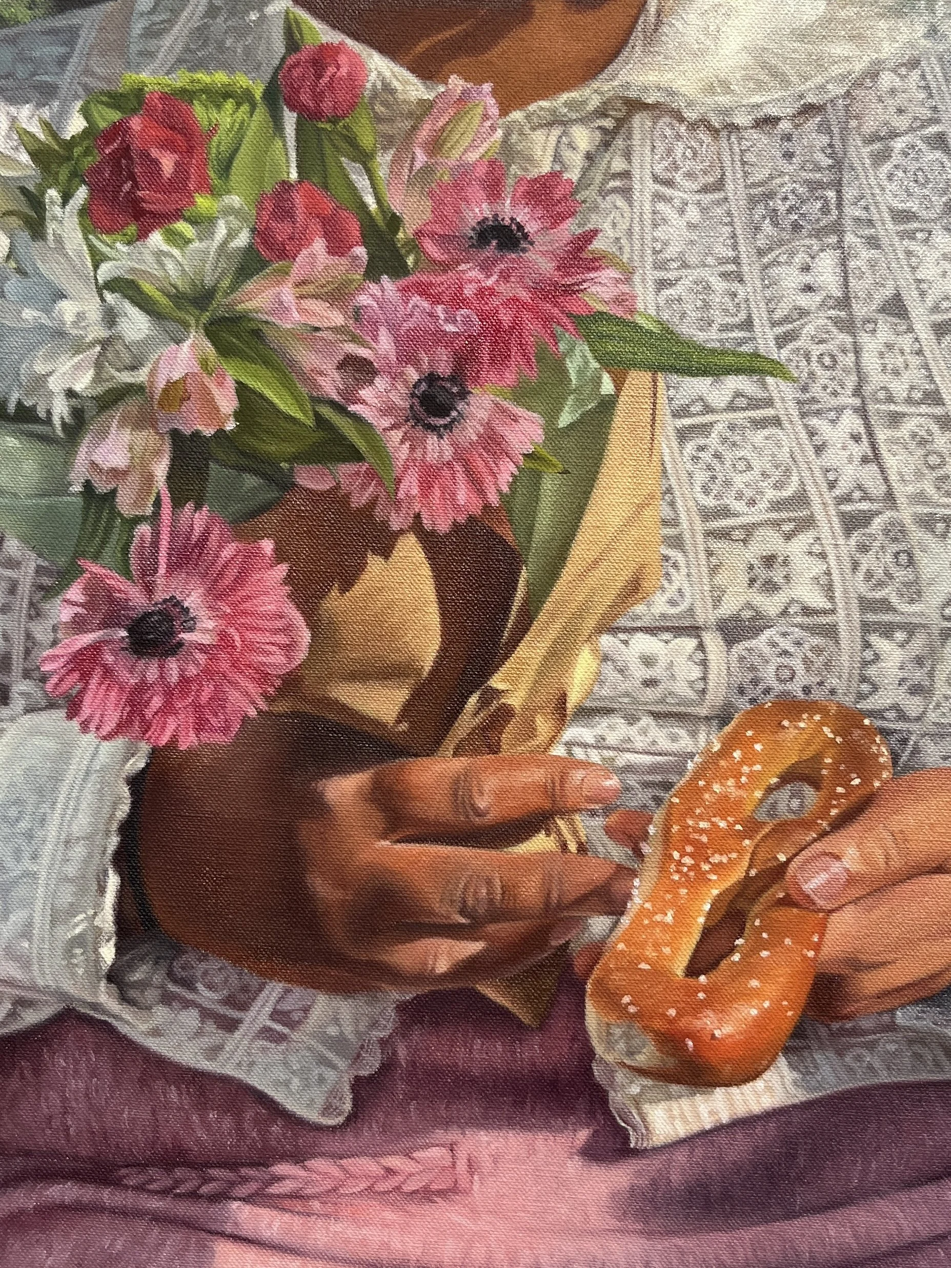 Travelers' Treats (detail) | 11 x 40 inches, oil on canvas, 2025