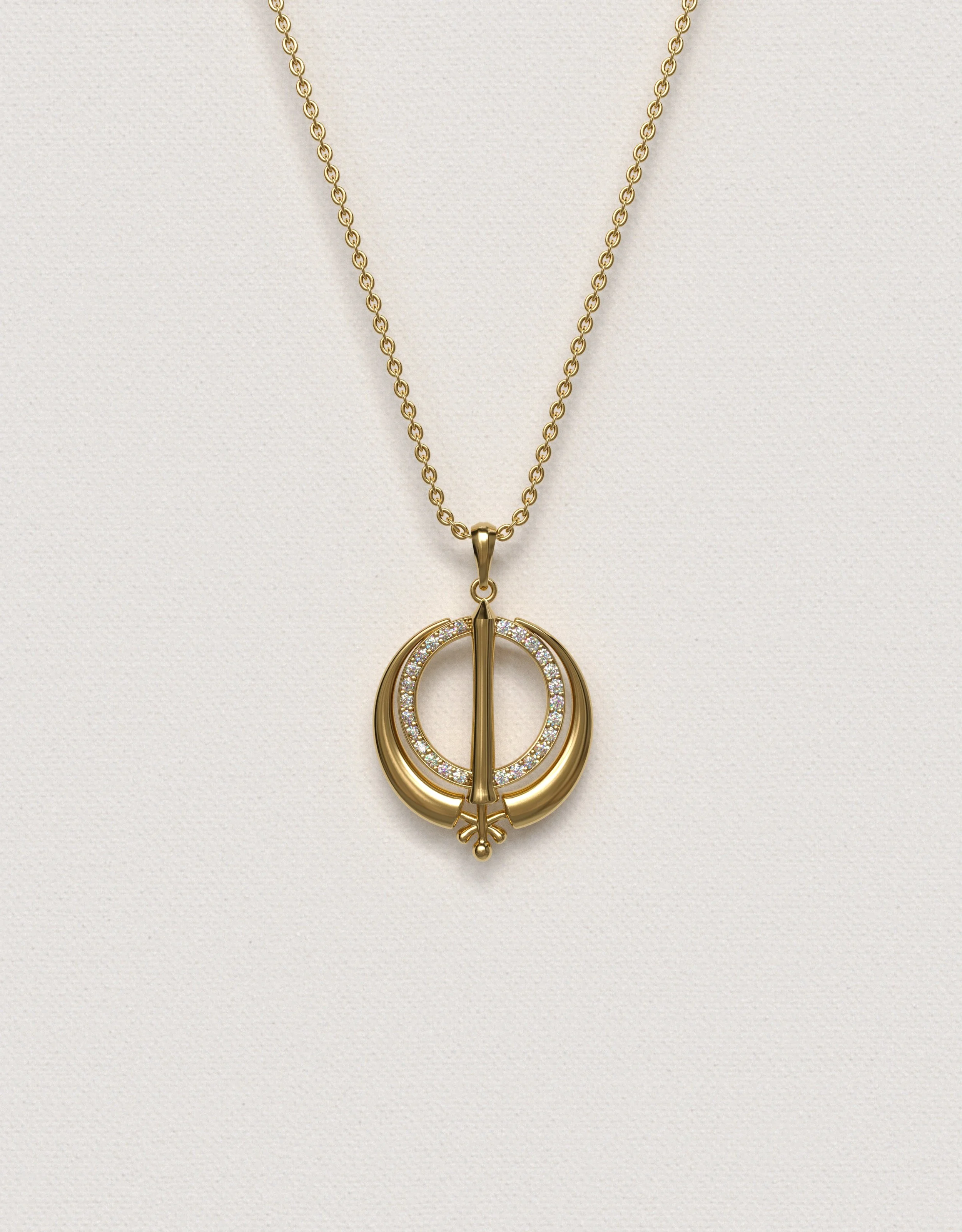 ADI SHAKTI NECKLACE DIAMOND CIRCLE (SMALL)