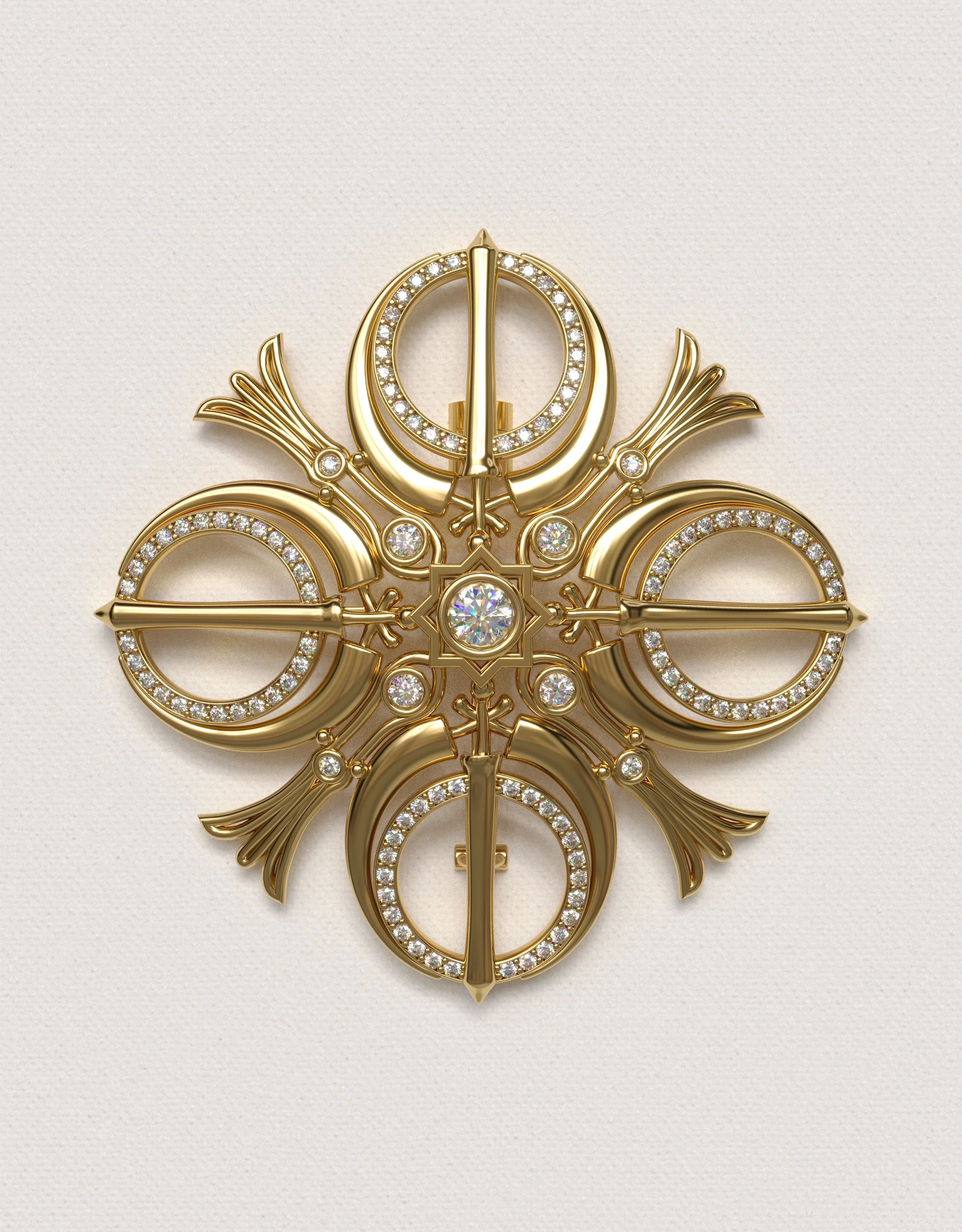 ADI SHAKTI DHARMA PIN WITH DIAMONDS