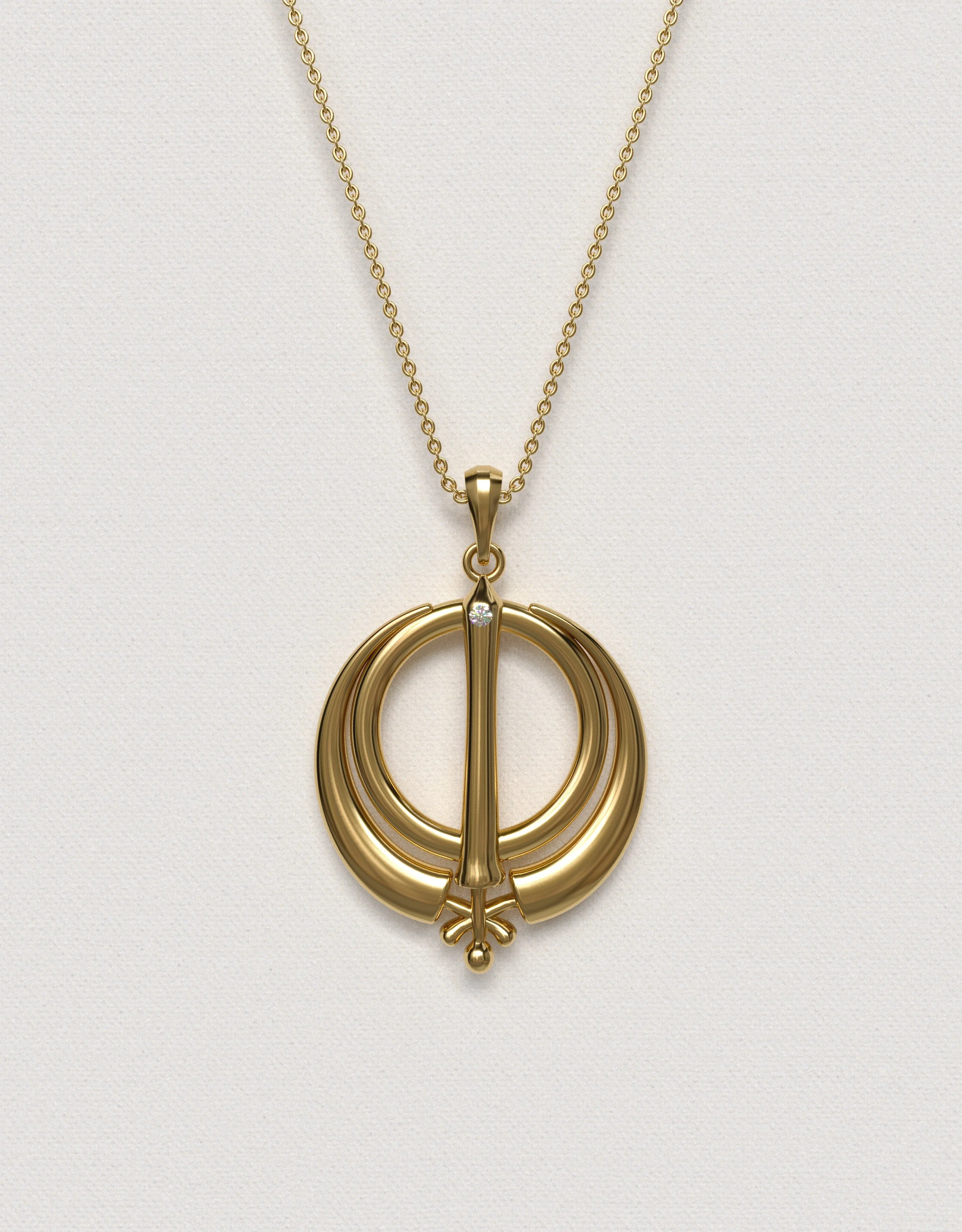 ADI SHAKTI NECKLACE SINGLE DIAMOND