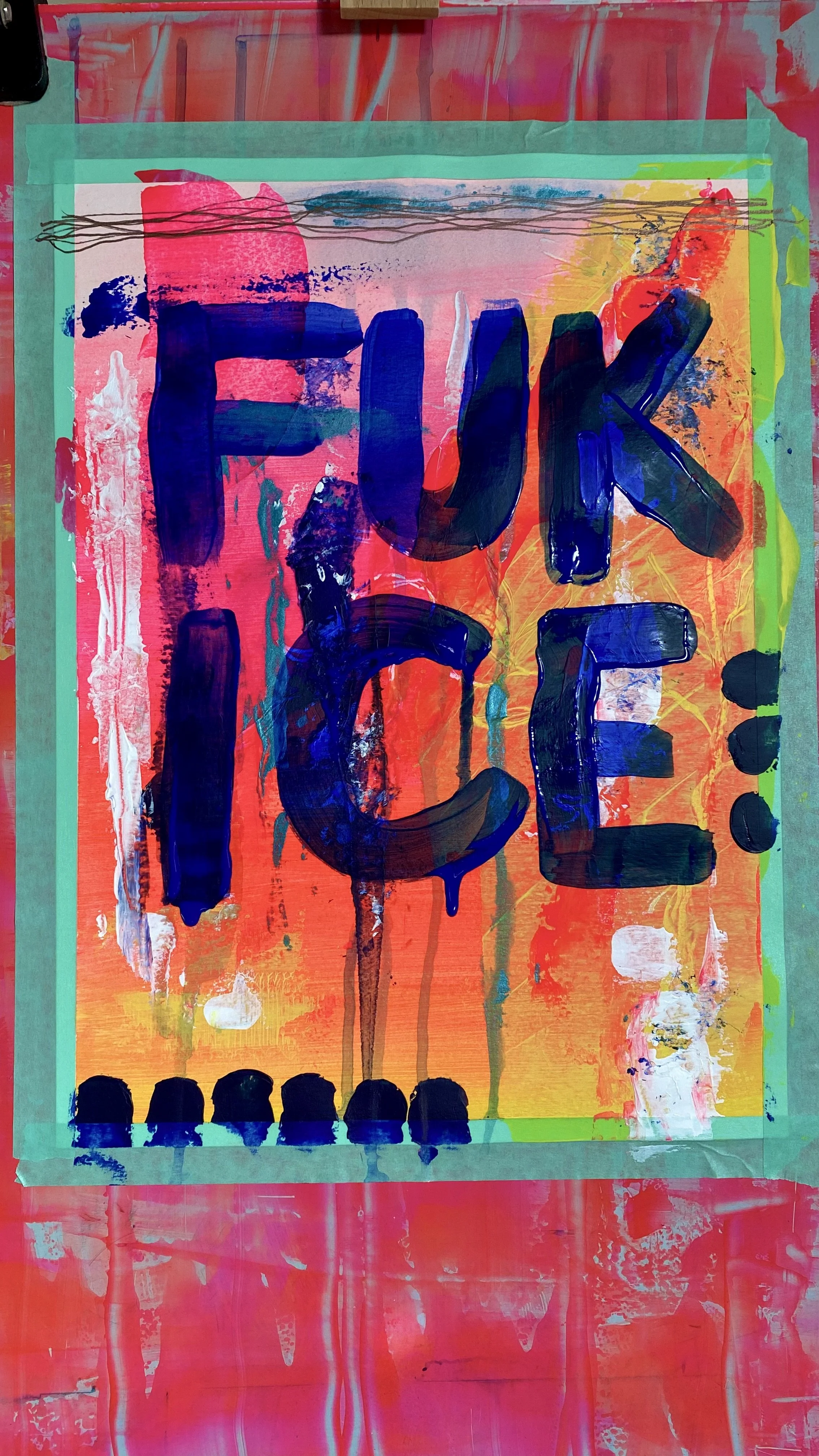 ICE campaign artwork by Katie Simmons highlighting Minnesota shootings by federal agents.