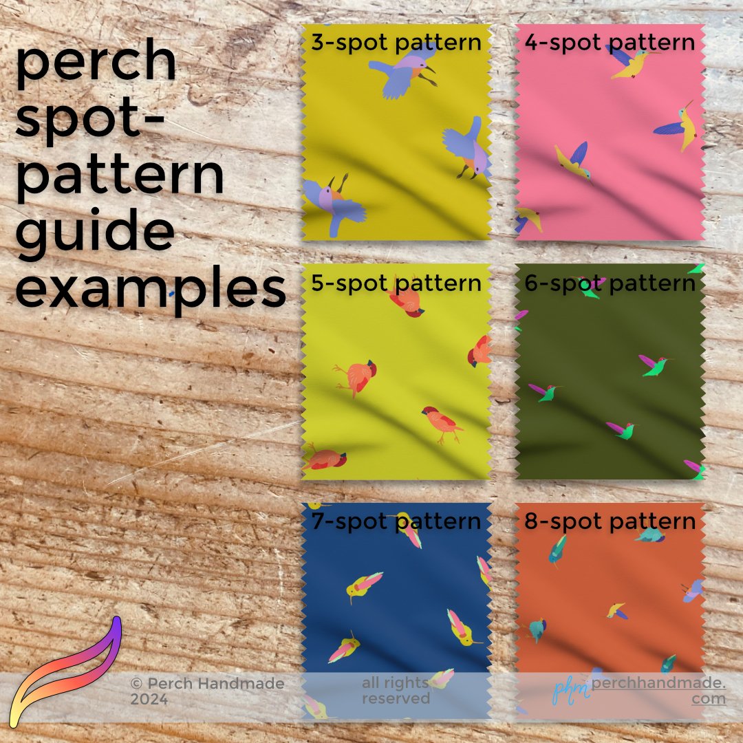 Procreate spot-pattern guides for seamless repeat pattern creation on iPad.