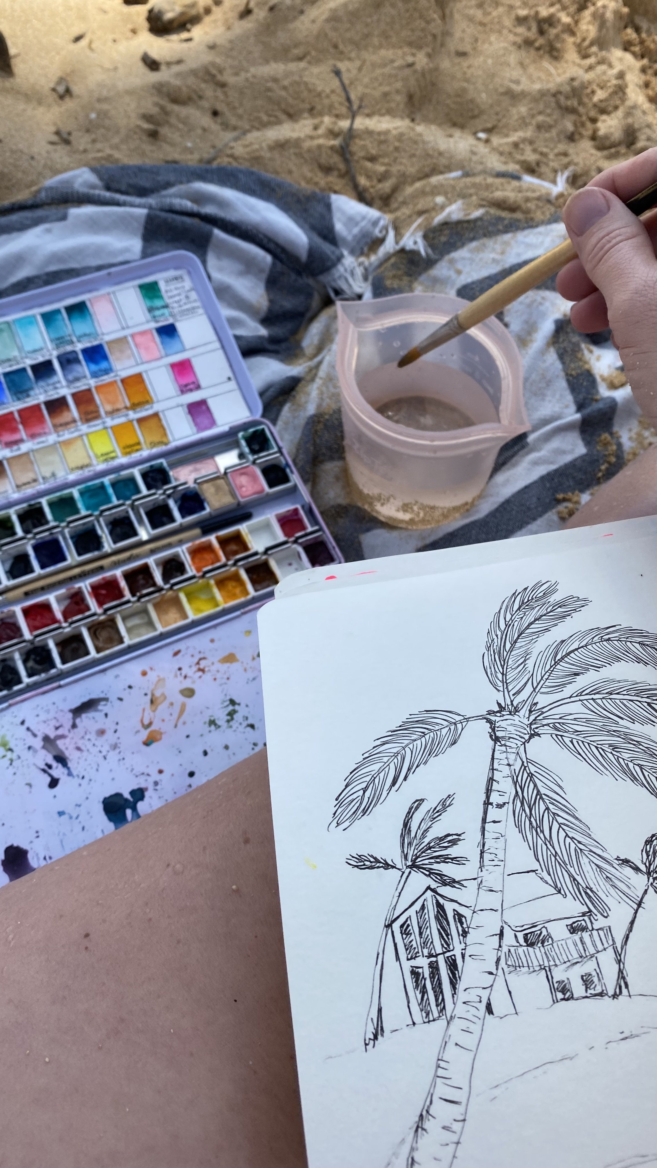 Taking my watercolors to the beach!