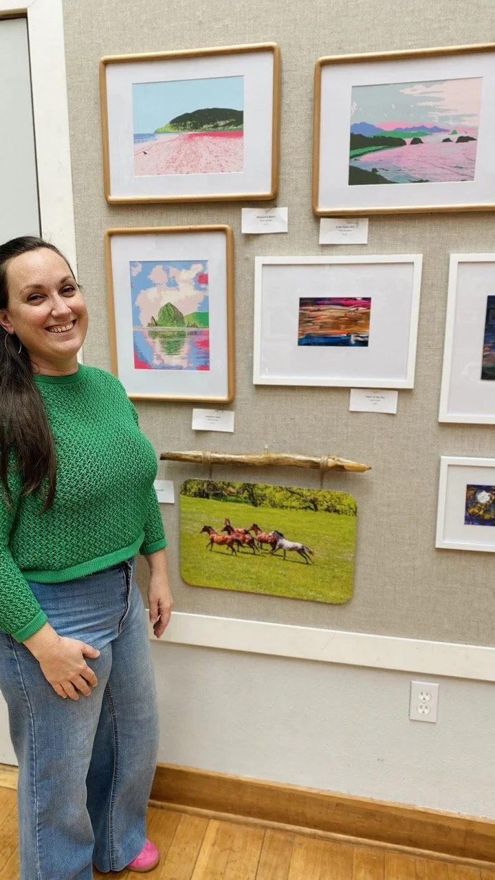 Katie Simmons artwork displayed at community gallery, NCRD - Nehalem, Oregon.