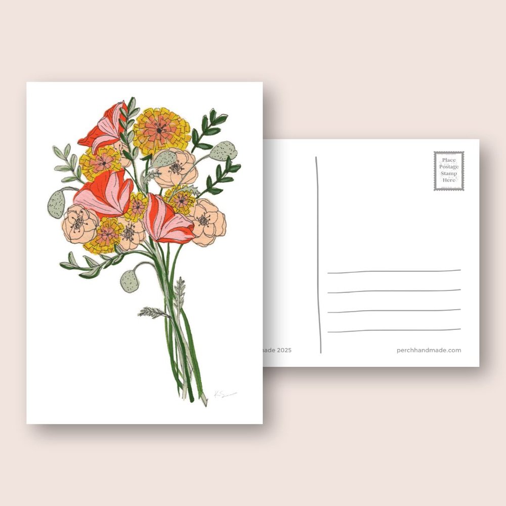 Zinnia {Viva} Bouquet Postcard  (Copy)