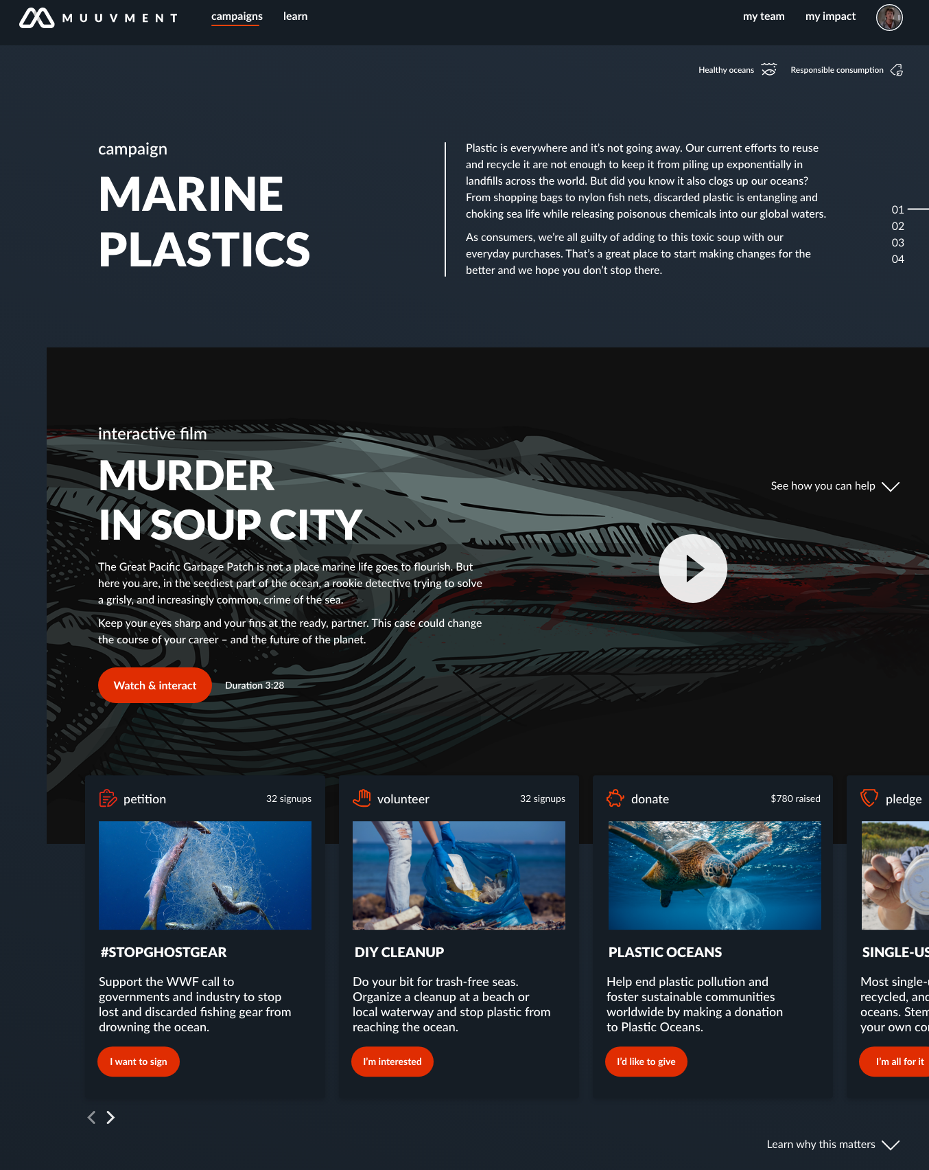 Marine Plastics campaign page