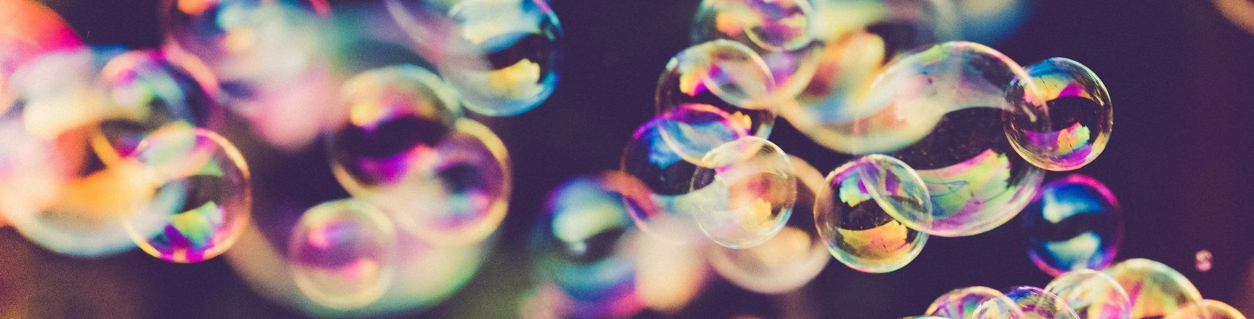 colorful bubbles on a dark background