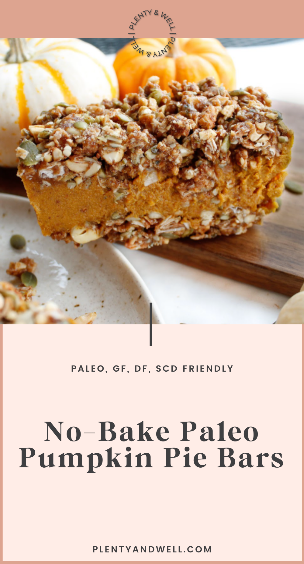 No-Bake Paleo Pumpkin Pie Bars — plenty and well