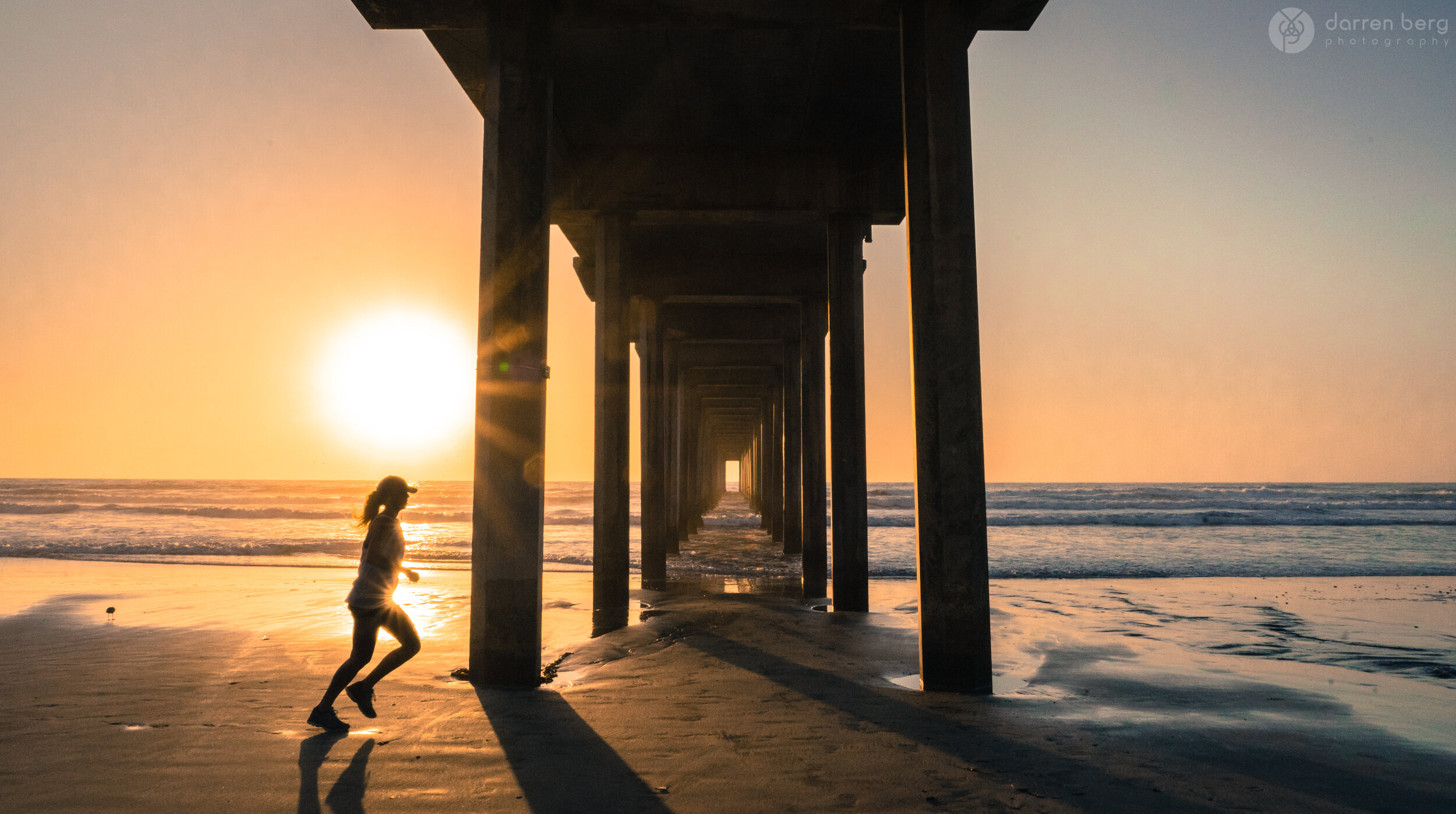Runner's Burst on the beach at Scripp's Pier.jpg