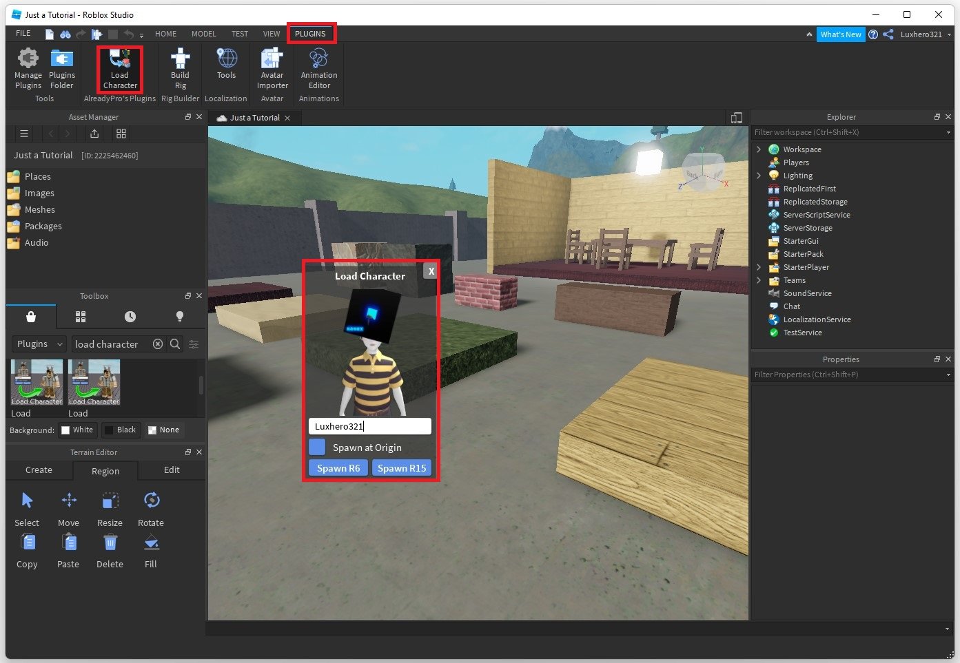How to add your character to Roblox Studio! 