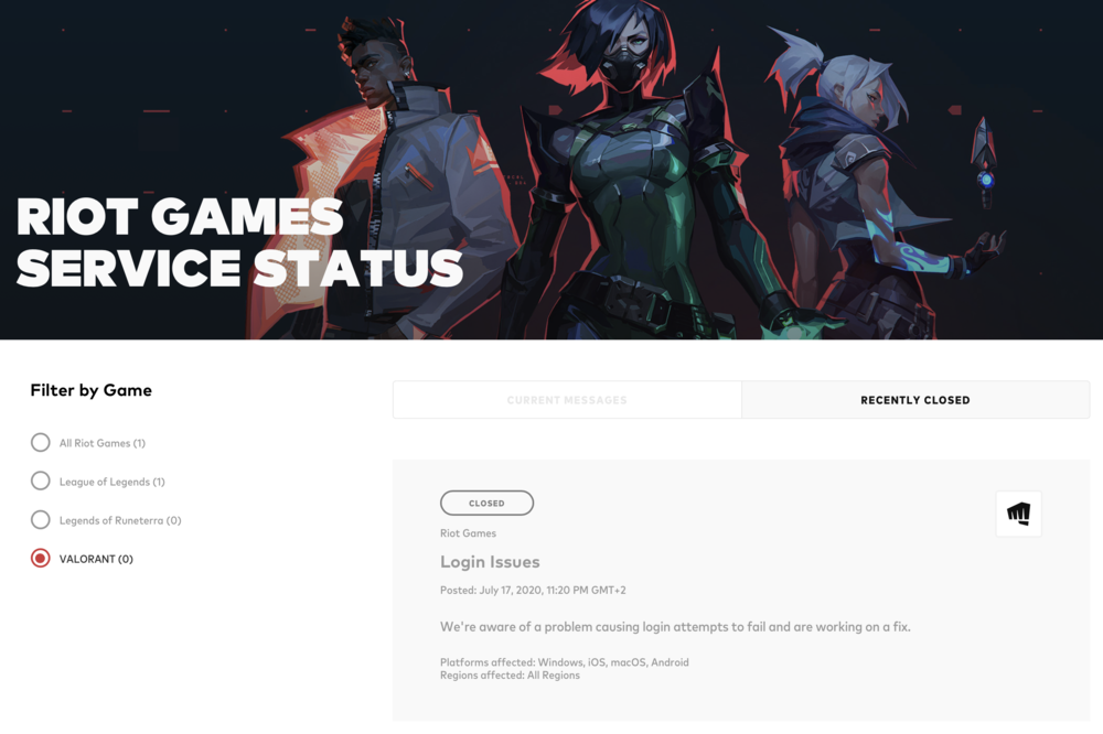Riot Games Service Status