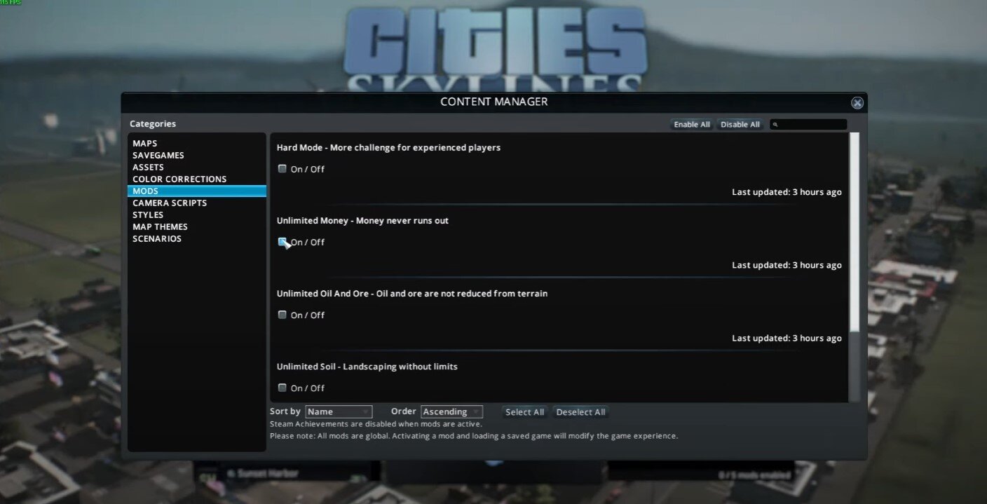 unlimited money mod cities skylines