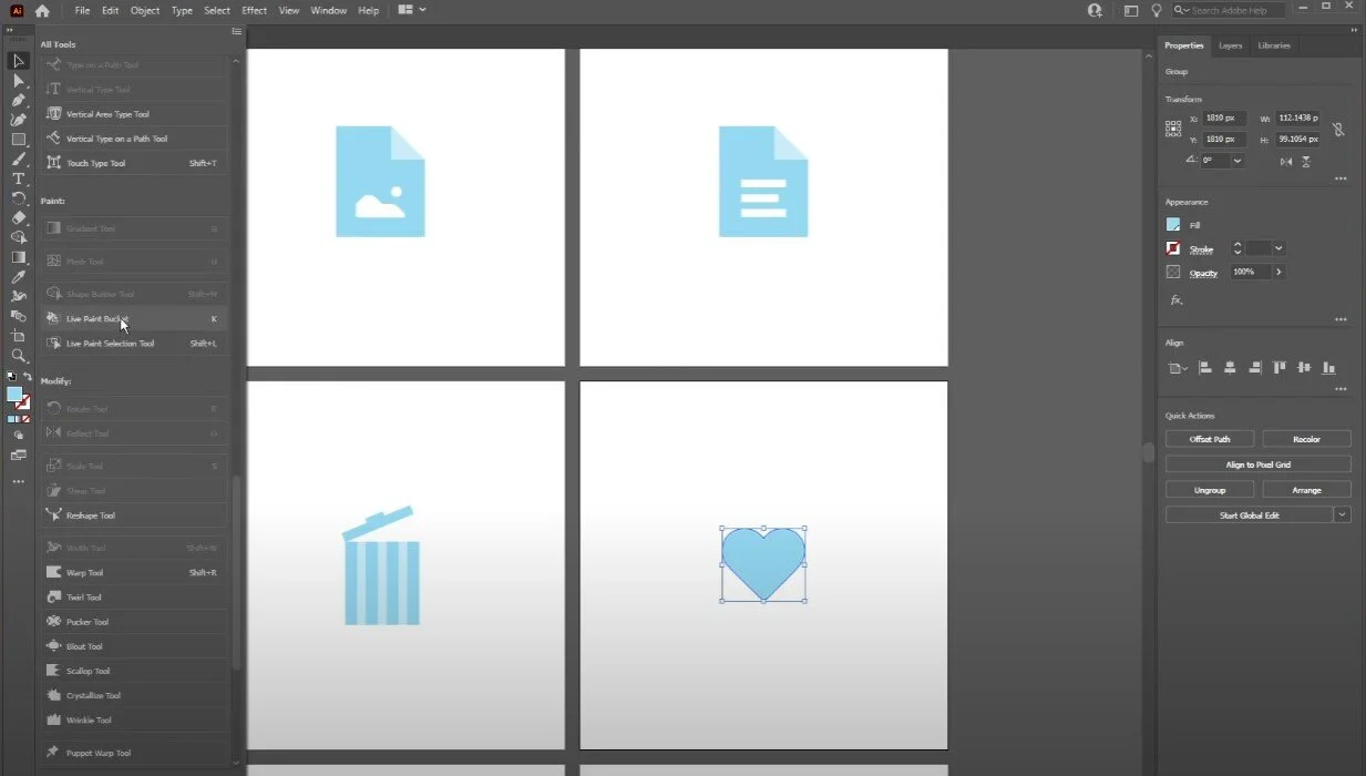 Adobe Illustrator - How To Fill Color with the Paint Bucket Tool — Tech How
