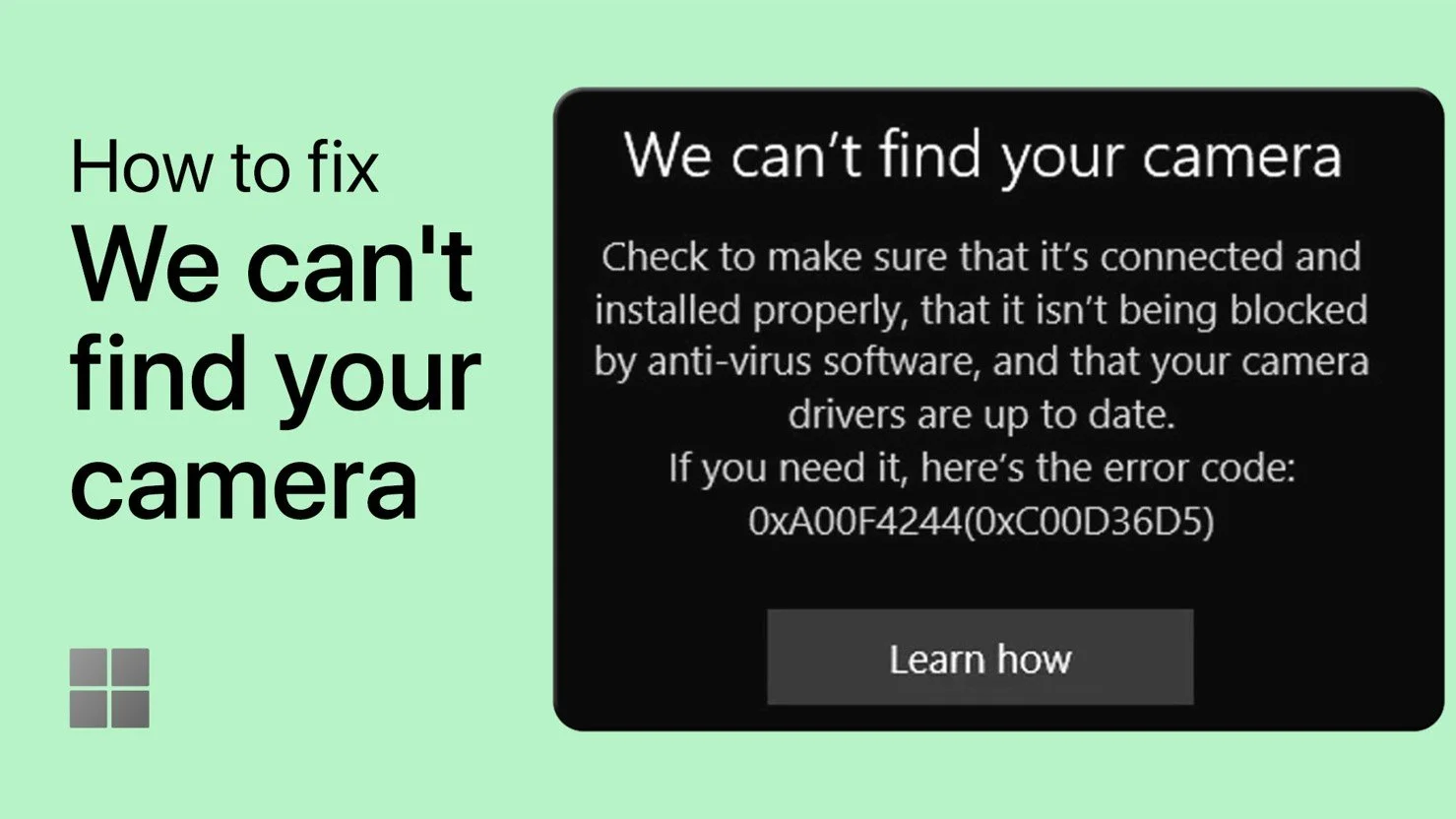 Fix “We Can't Find your Camera” Error on Windows 10/11