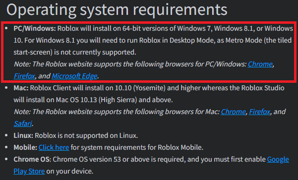 roblox minimum requirements