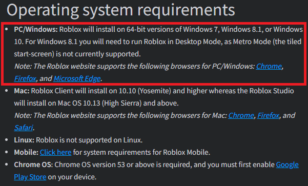ROBLOX System Requirements  Can I Run ROBLOX PC requirements