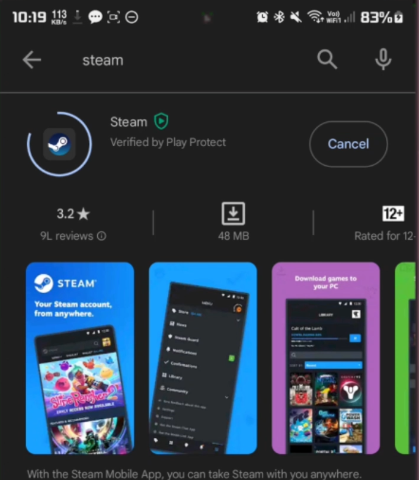 reinstall steam app