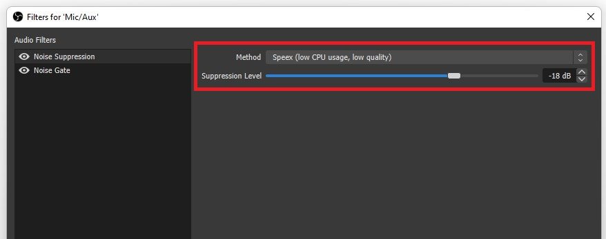 OBS Studio - Advanced Mic Settings (Noise Gate, Noise Removal ...