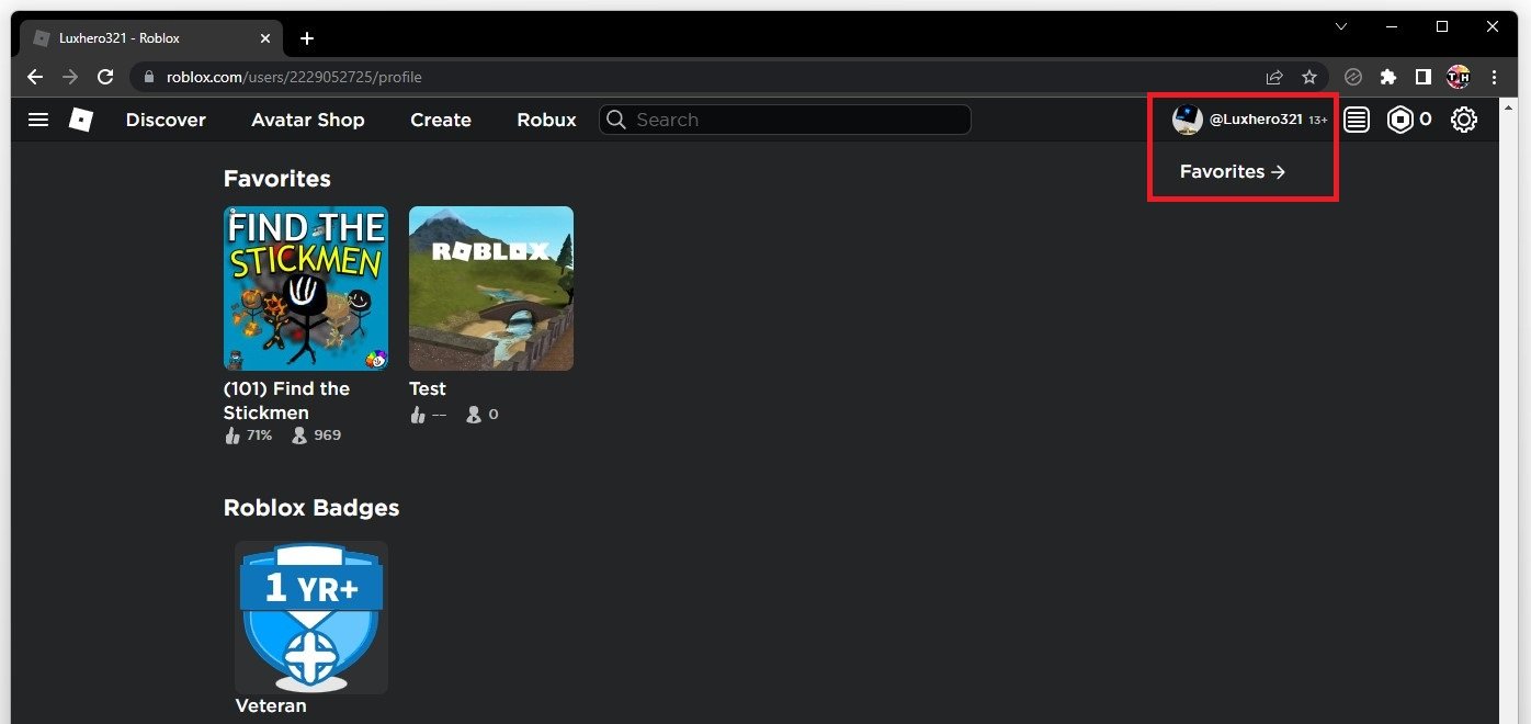 How To Check Your Favorites in Roblox