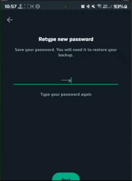 retype new password