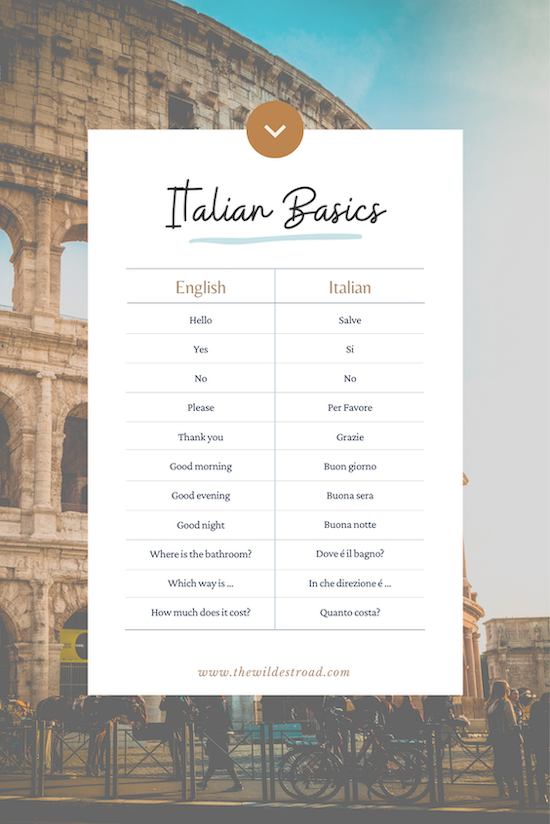 tips travelling to italy