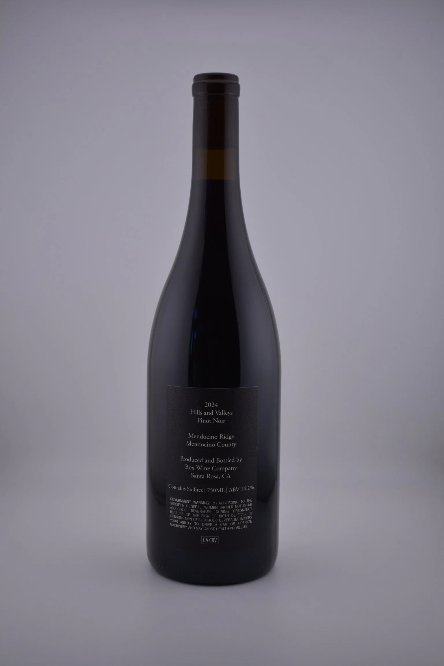 2024 Hills and Valleys, Pinot Noir, Mendocino Ridge - Back.JPG