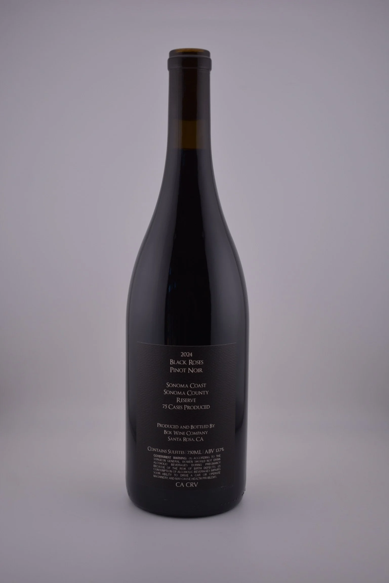 2024 Black Roses, Pinot Noir, Sonoma Coast, Reserve Back.JPG