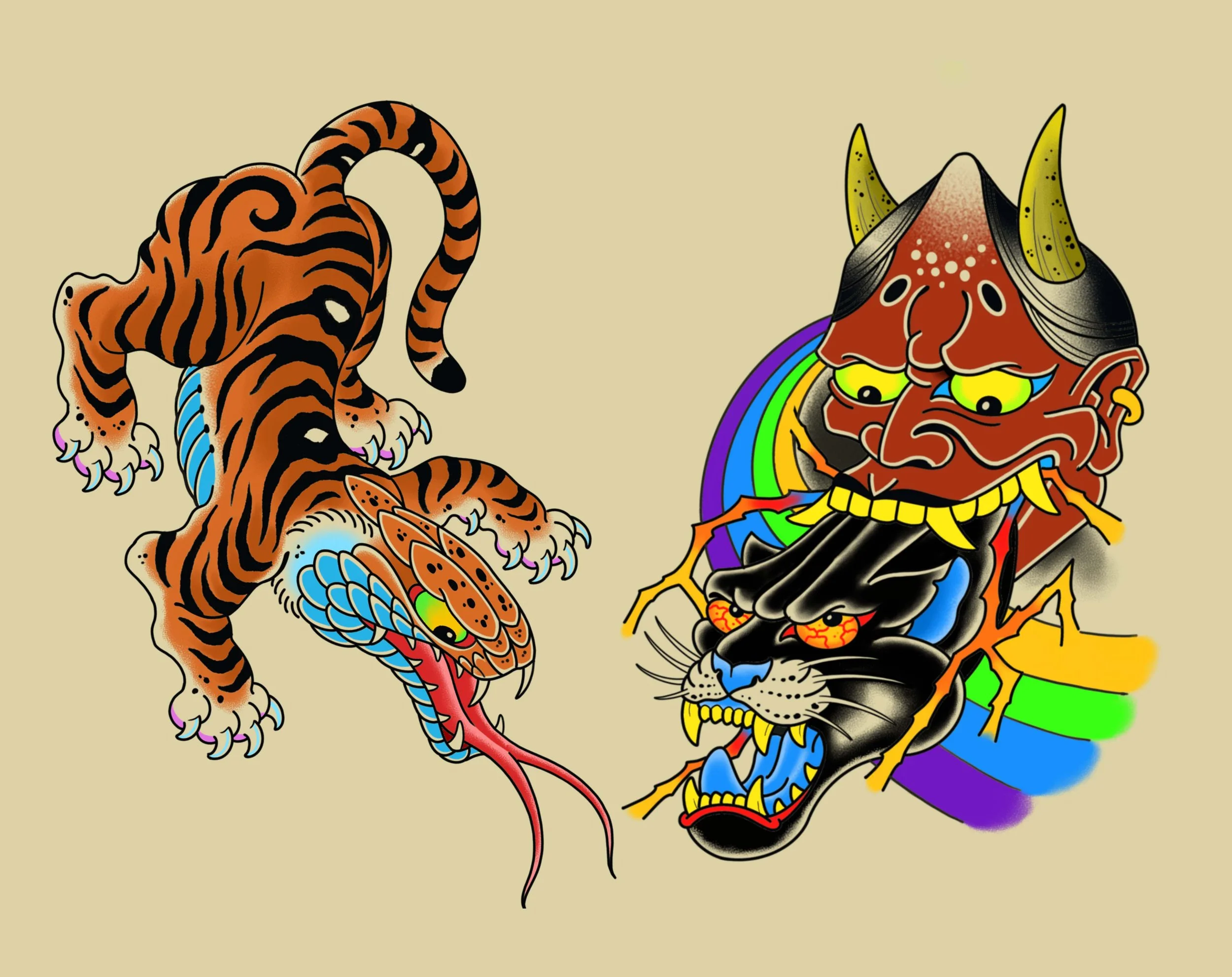 11x14 - TigerSnakeOniPantherRainbow copy.jpg