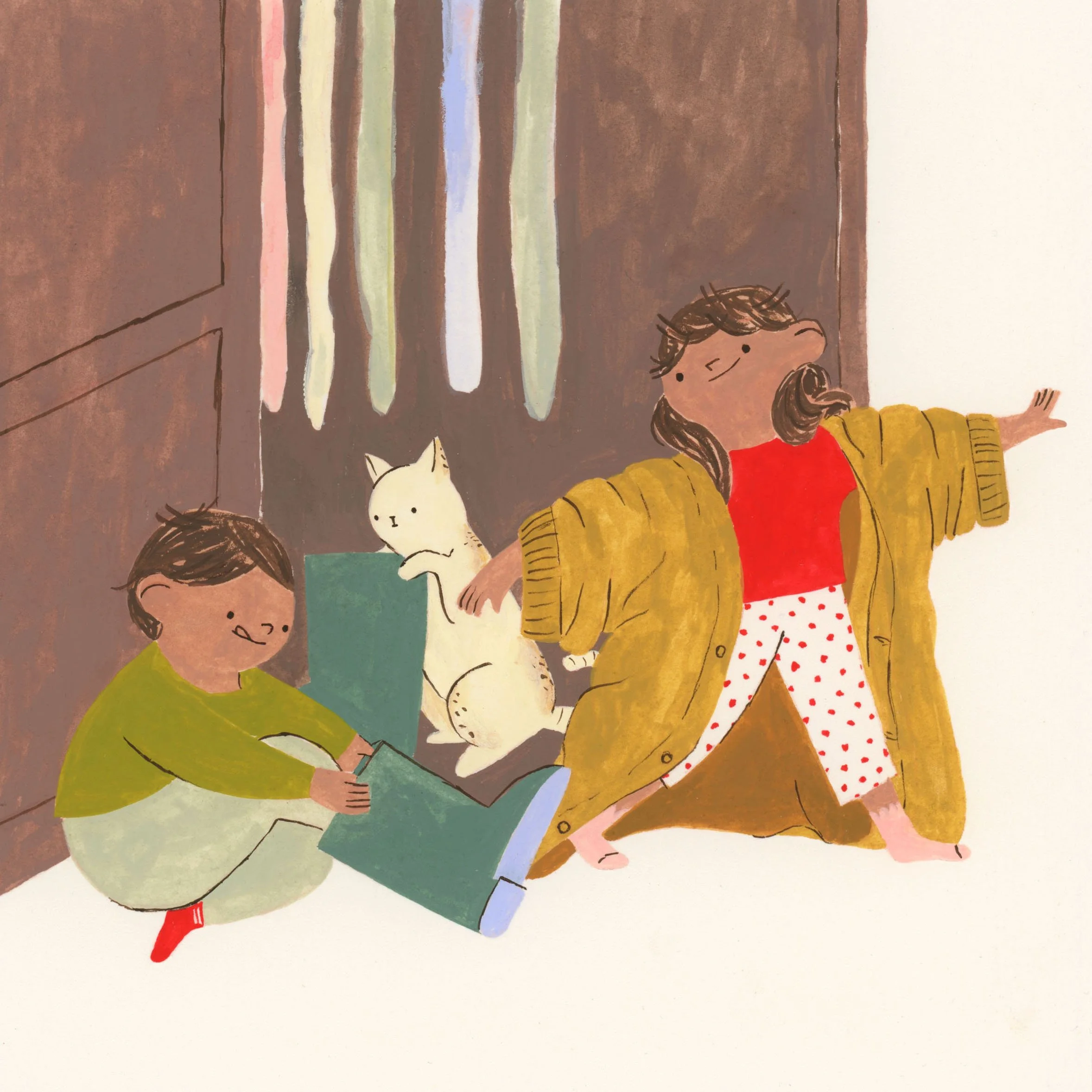 6x6 inches. acrylic gouache on paper