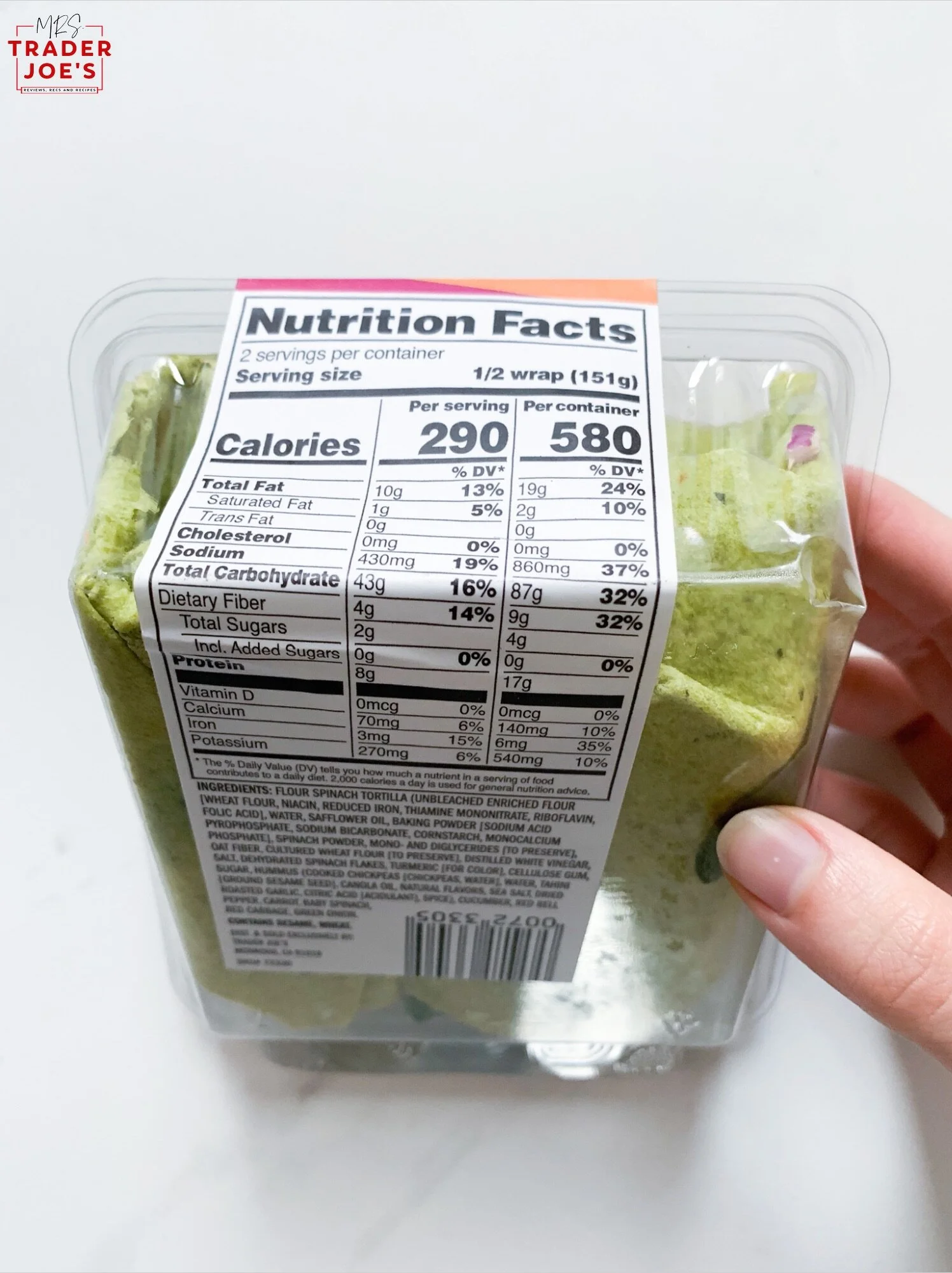 Creamy Hummus & Vegetable Wrap — Mrs. Trader Joe's