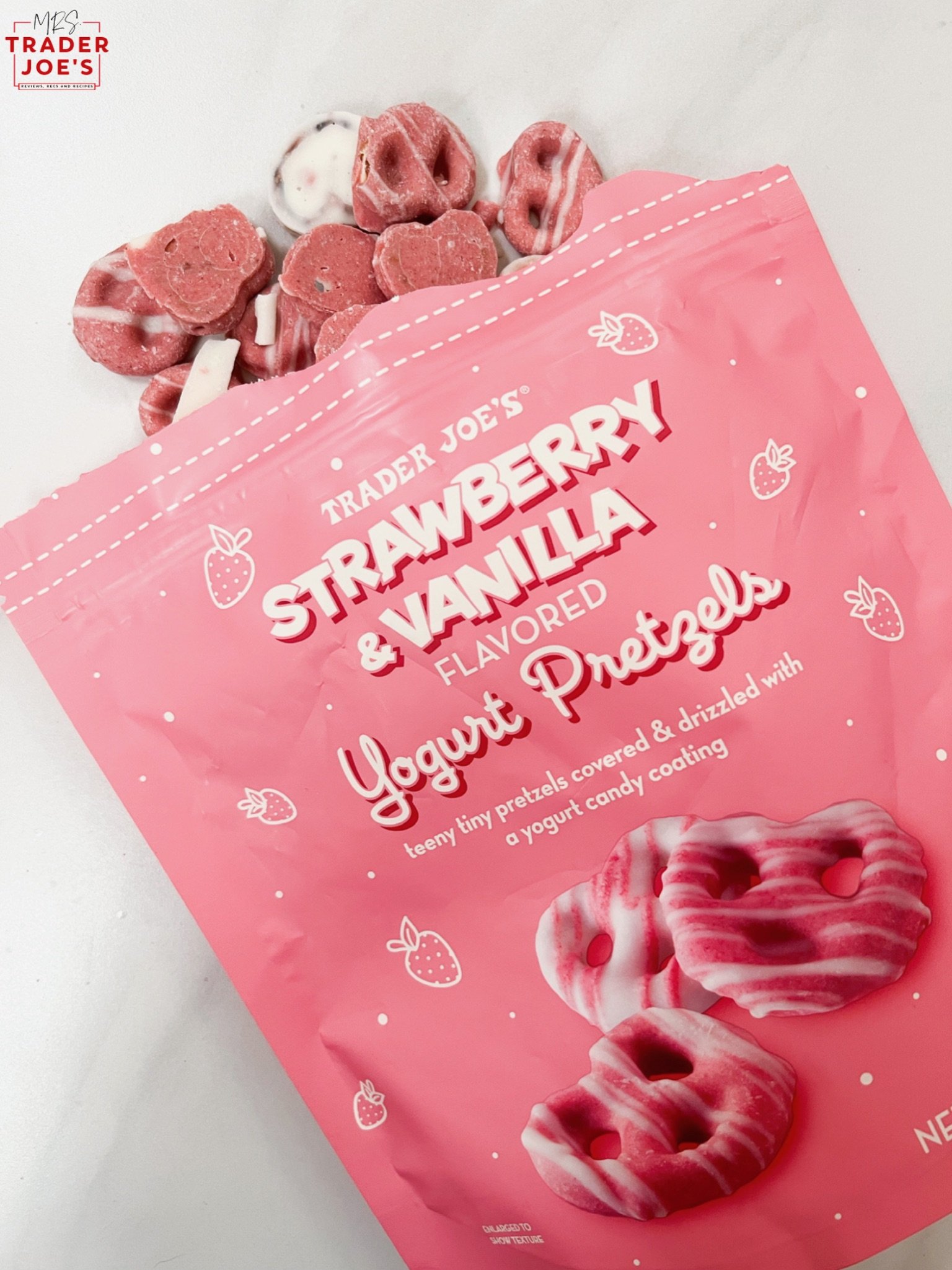 Strawberry & Vanilla Yogurt Pretzels — Mrs. Trader Joe's