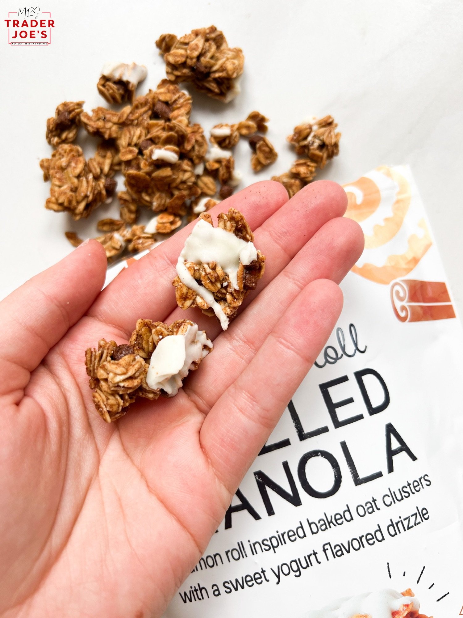 Cinnamon Roll Drizzled Granola — Mrs. Trader Joe's