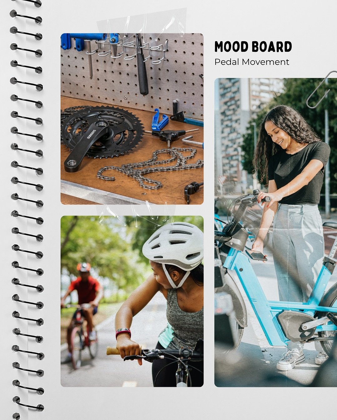 👀 Sneak-peek at @pedalmovement&rsquo;s brand mood board ✨

We&rsquo;re breathing some life into this company&rsquo;s current sterile and outdated color palette with vibrant pops of color and cool blues. 

Stay tuned for the finished logo and sparkly