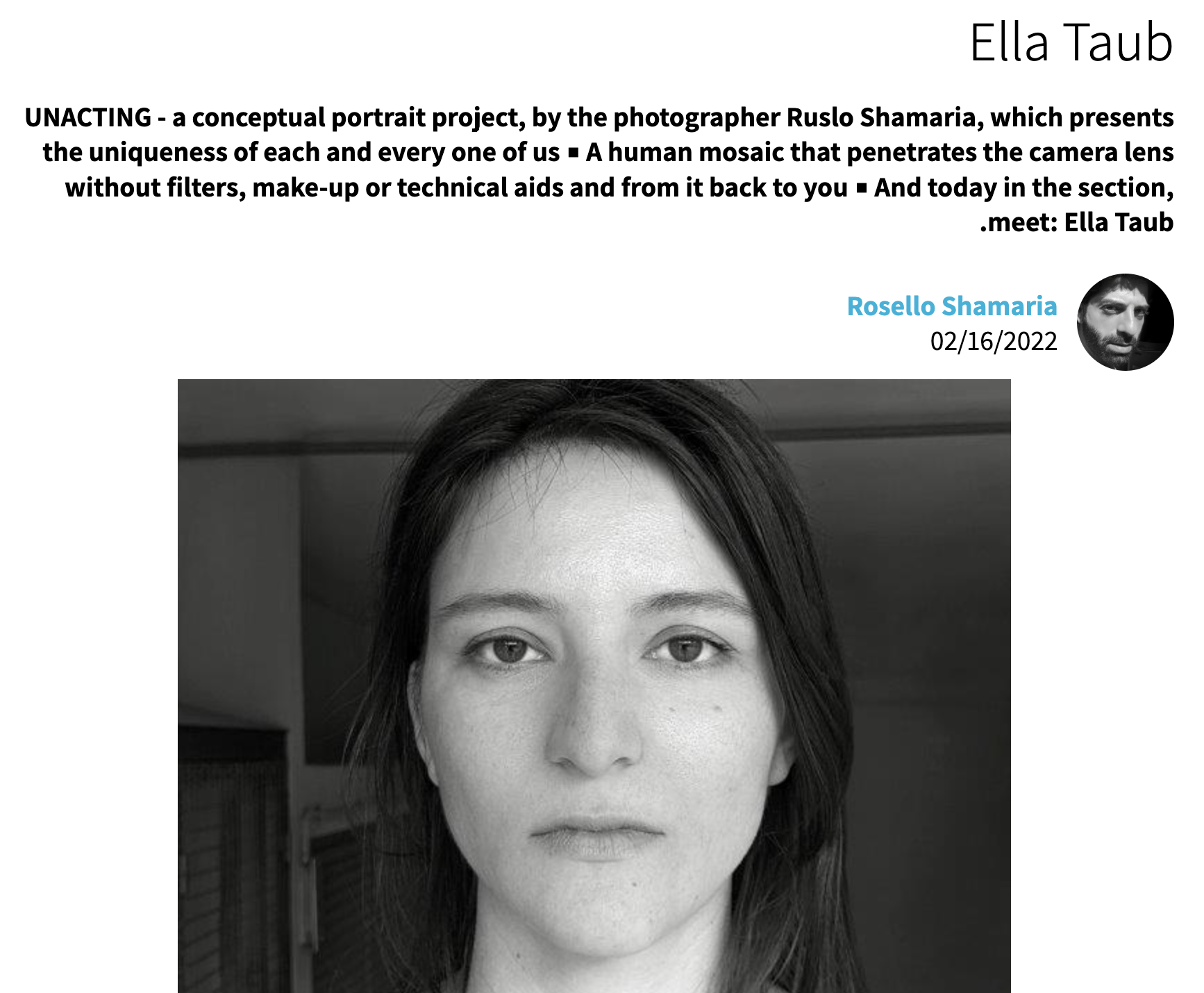 ella taub russelo shmaria photo portrait artist