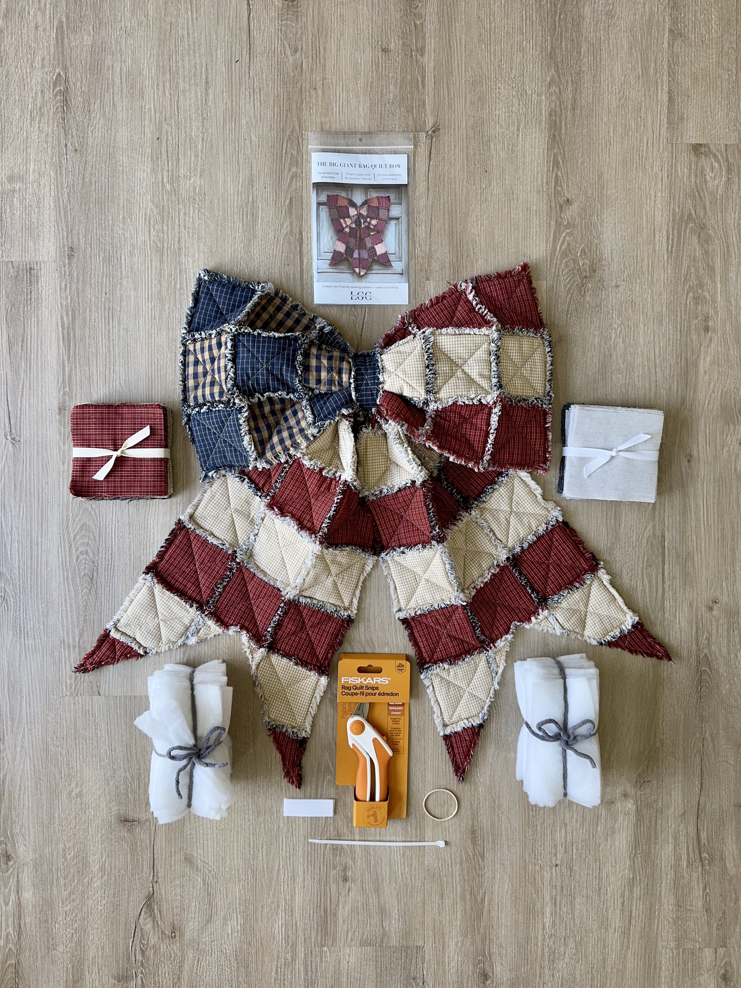 The Big Giant Rag Quilt Bow Complete Ready-To-Sew Kit