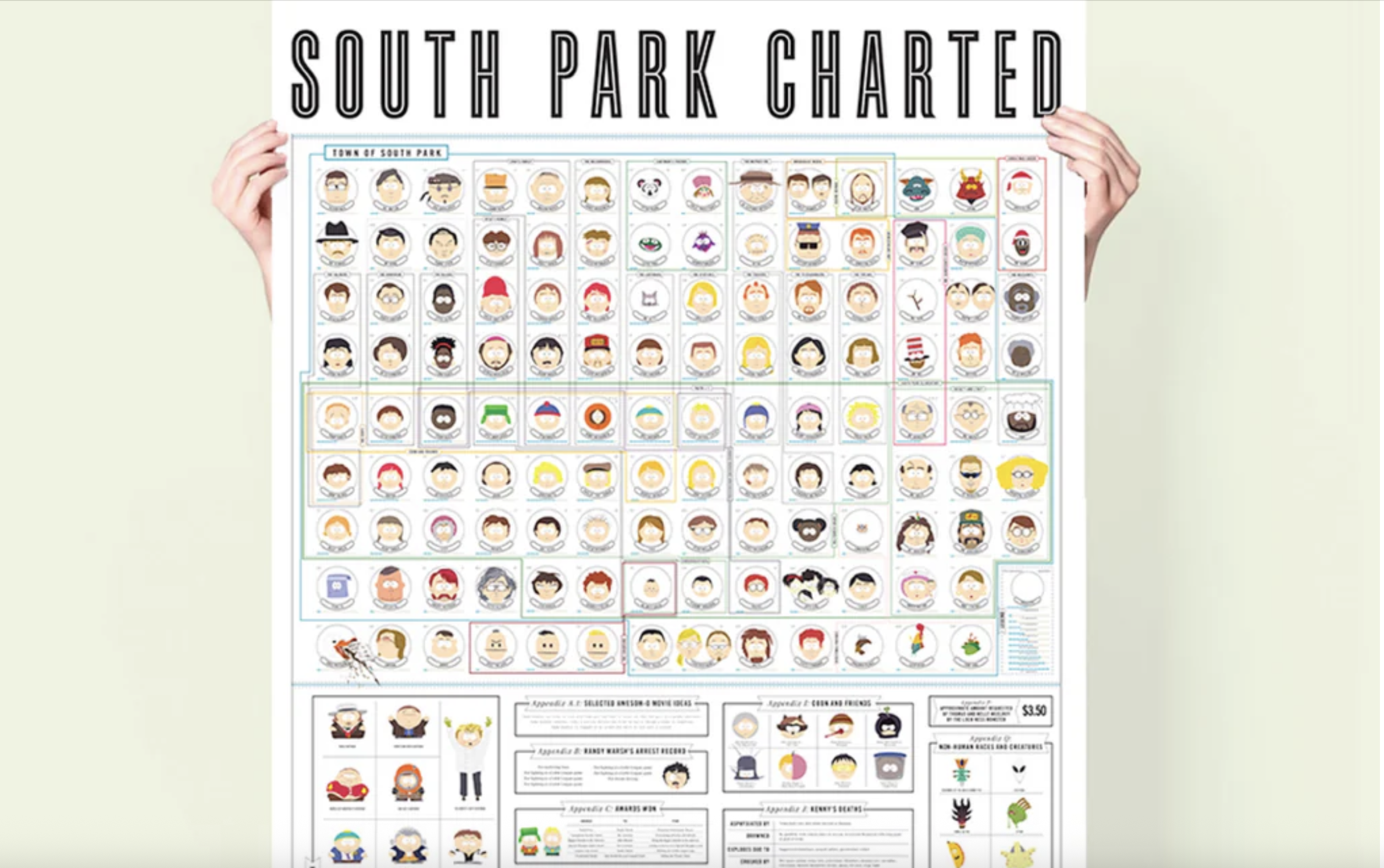 South Park 20th Anniversary "South Park 
Charted" Infographic Promo PR Poster: Concept, Production Lead 