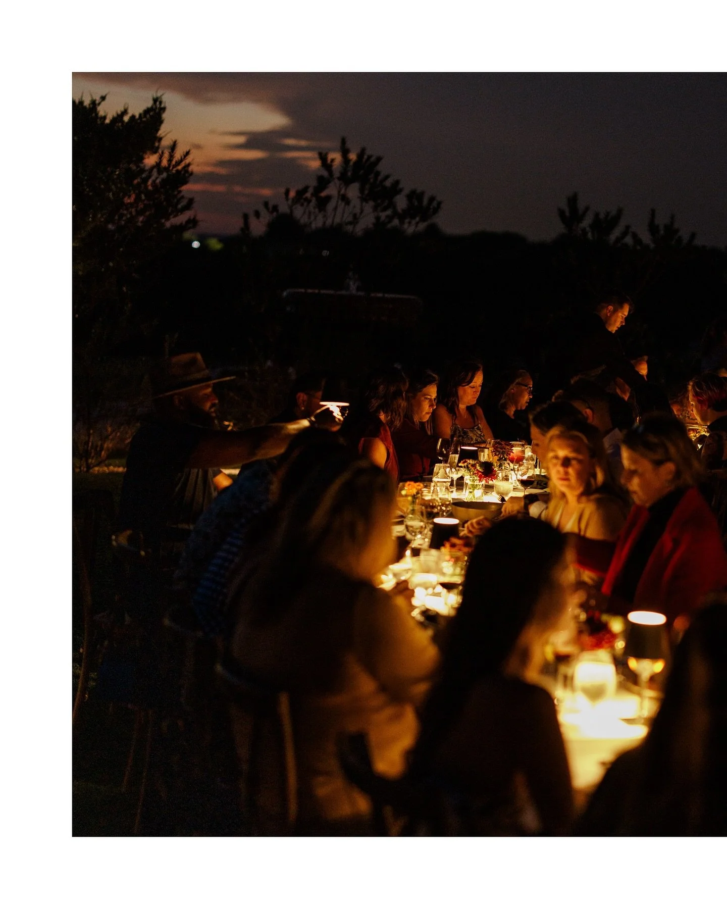 From wine tasting in the shade of the pavilion to a spectacular sunset over the hills on the horizon &mdash; to the owners staying late to help us strike chairs long after dark &mdash; every moment at @thecinnamonbarntx was thoughtfully curated for a