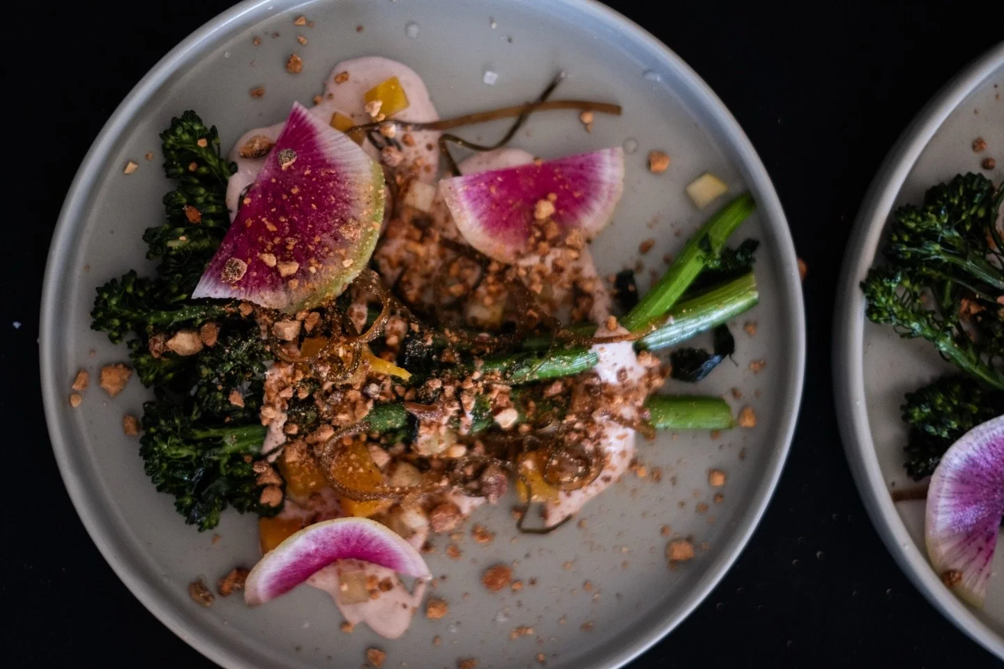 After a week of rain to melt the snow, but not enough sun to coax the trees into budding, the backdrop of our Portsmouth Supper was earth-toned. We were solidly in stick season. Knowing we may need an infusion of color, Chef @arvizuricoadrian planned