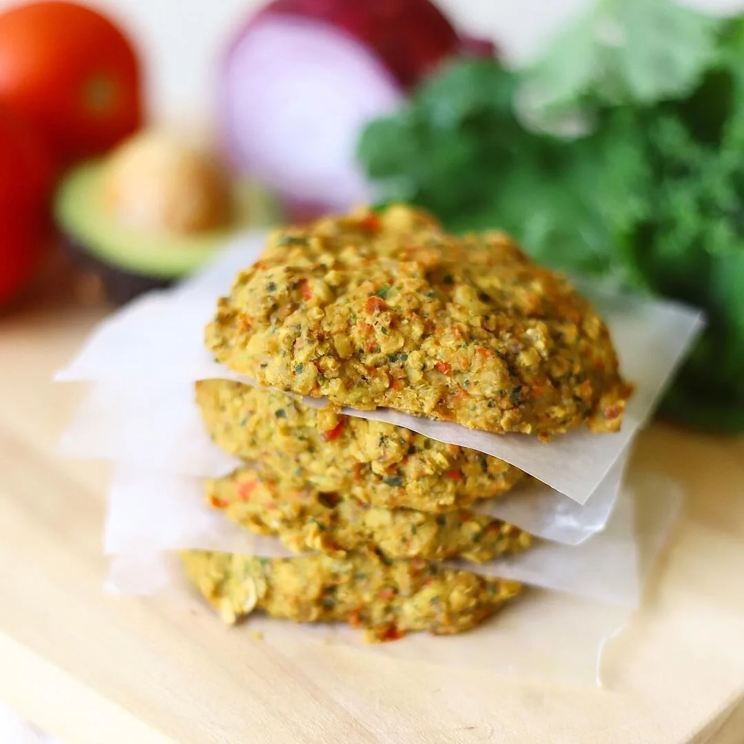 roasted red pepper GARBANZO patties