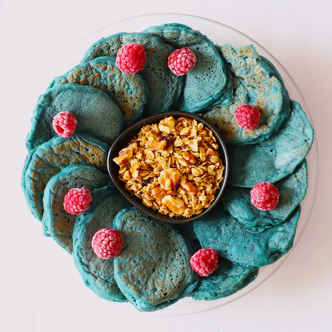 blue spirulina coconut flour pancakes