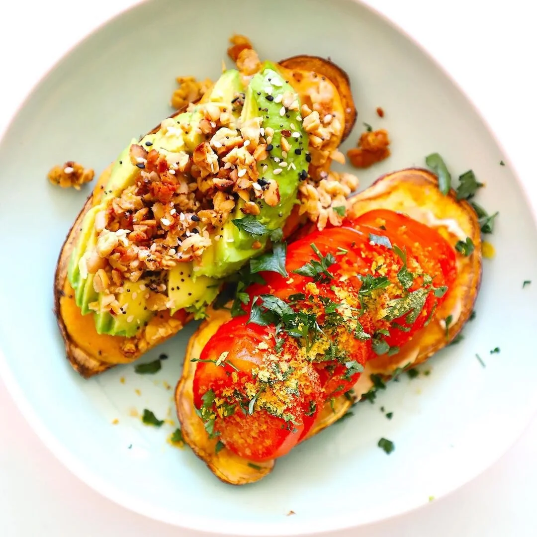 tostadas de camote 2 ways