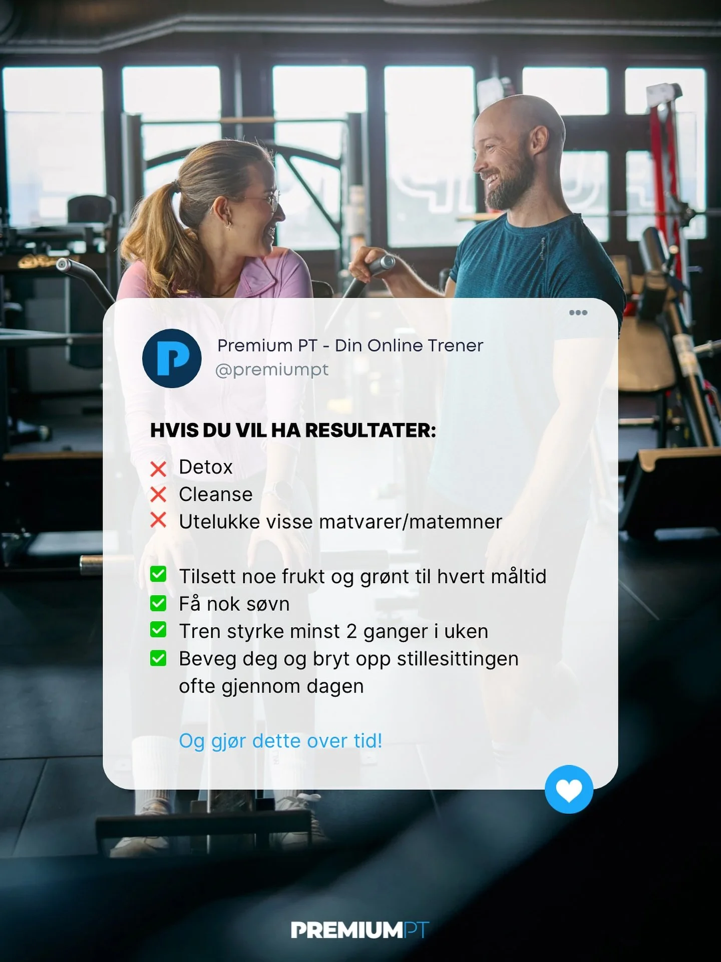 Null quick fix - null bullshit.
Hos oss i Premium PT holder vi det basic og usexy - fordi det er det som fungerer💯
Er du også lei av å starte på nytt og på nytt og aldri treffe på metodene du velger? Da er du velkomme