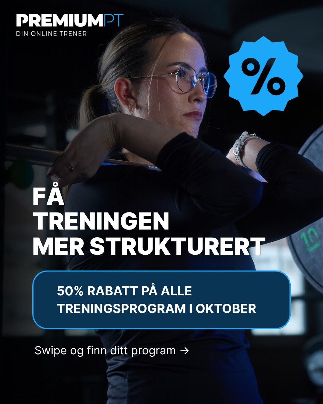 50% rabatt p&aring; TRENINGSPROGRAM🔥

Dette er for deg som &oslash;nsker en plan, struktur og resultater. Som &oslash;nsker et community rundt deg og en app som har alt, men som ikke &oslash;nsker tett 1-1 oppf&oslash;lging. 

Klikk deg inn p&aring;