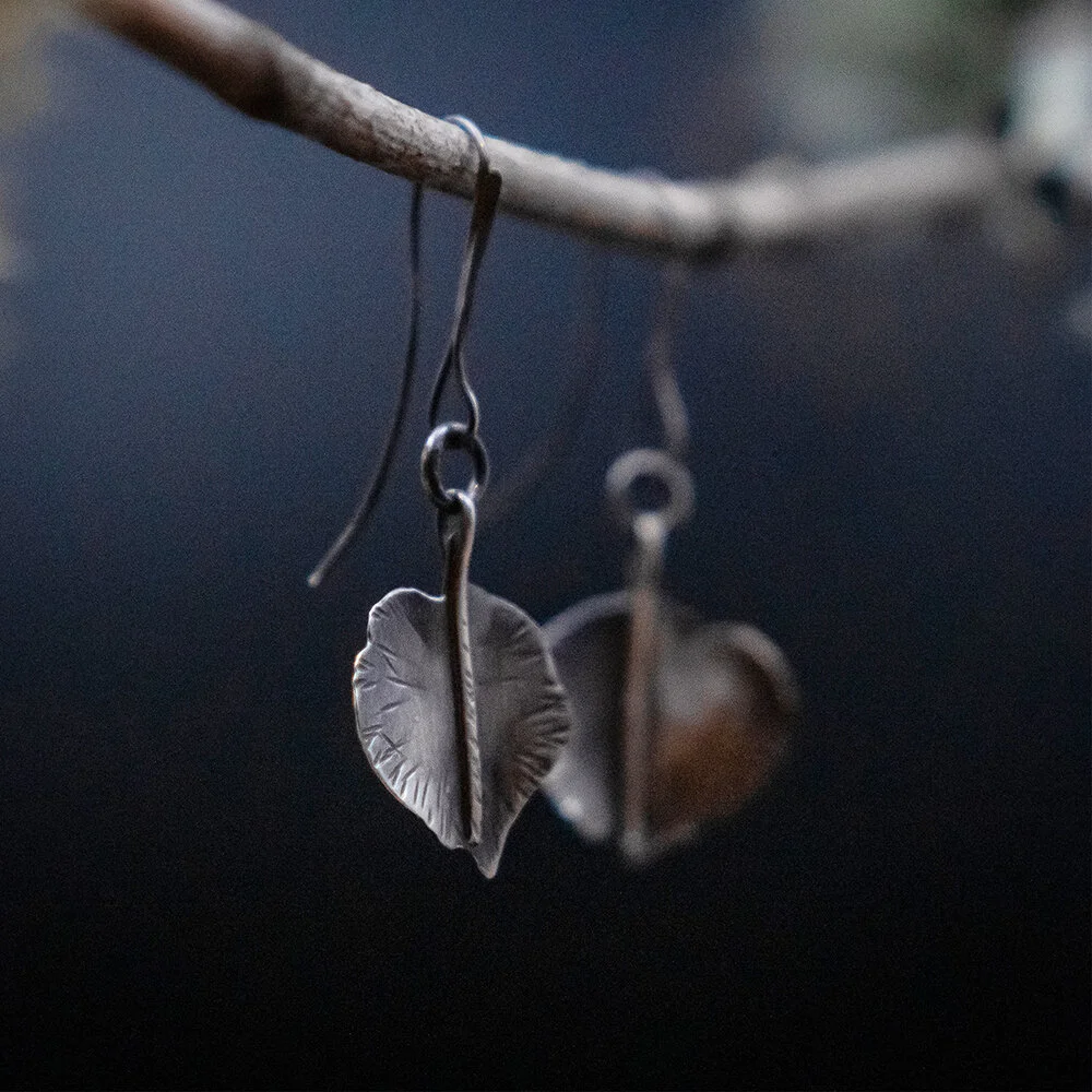 Aspen Leaf Dangles with Textured Ear Wire
