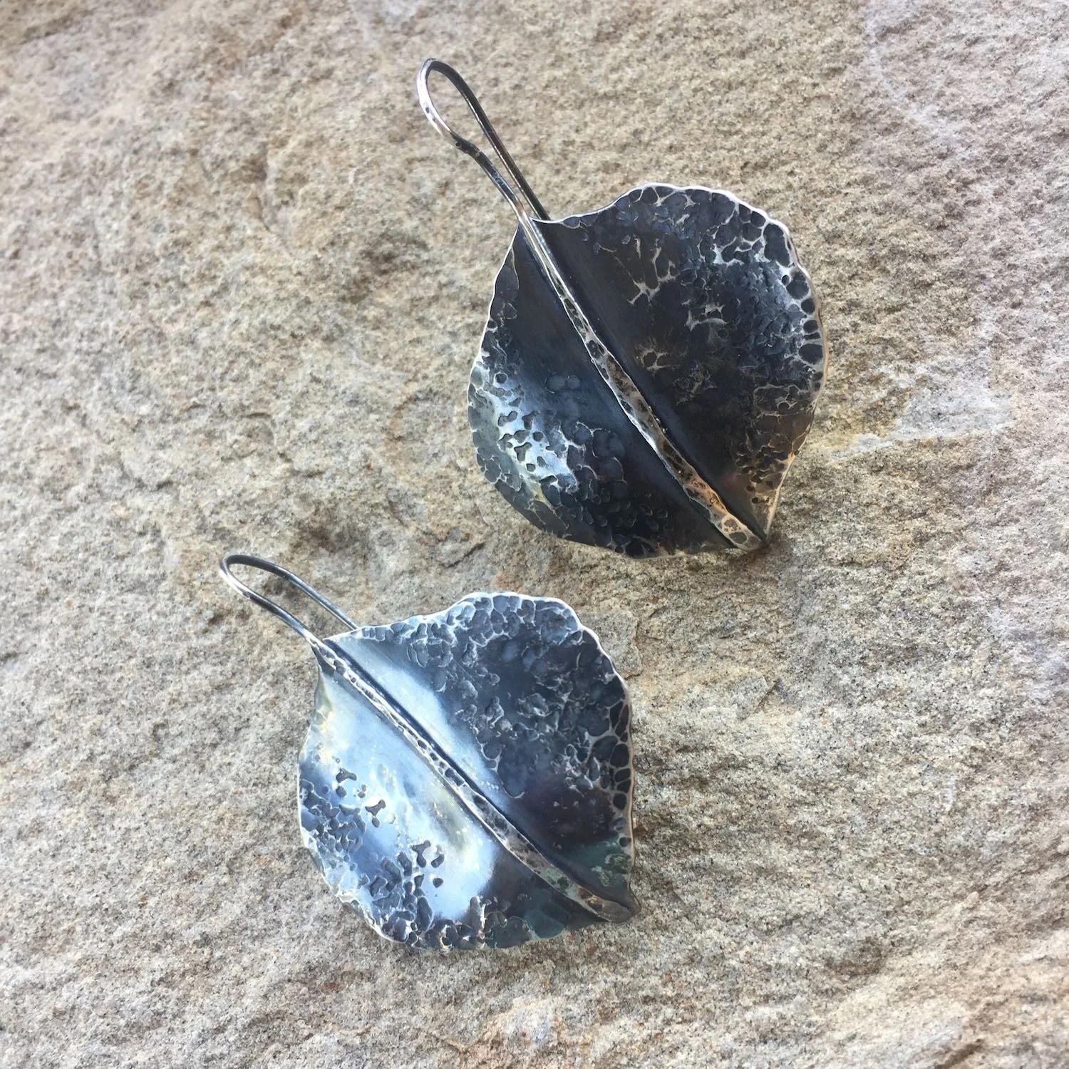 Large Tumbling Aspen Leaf Earrings